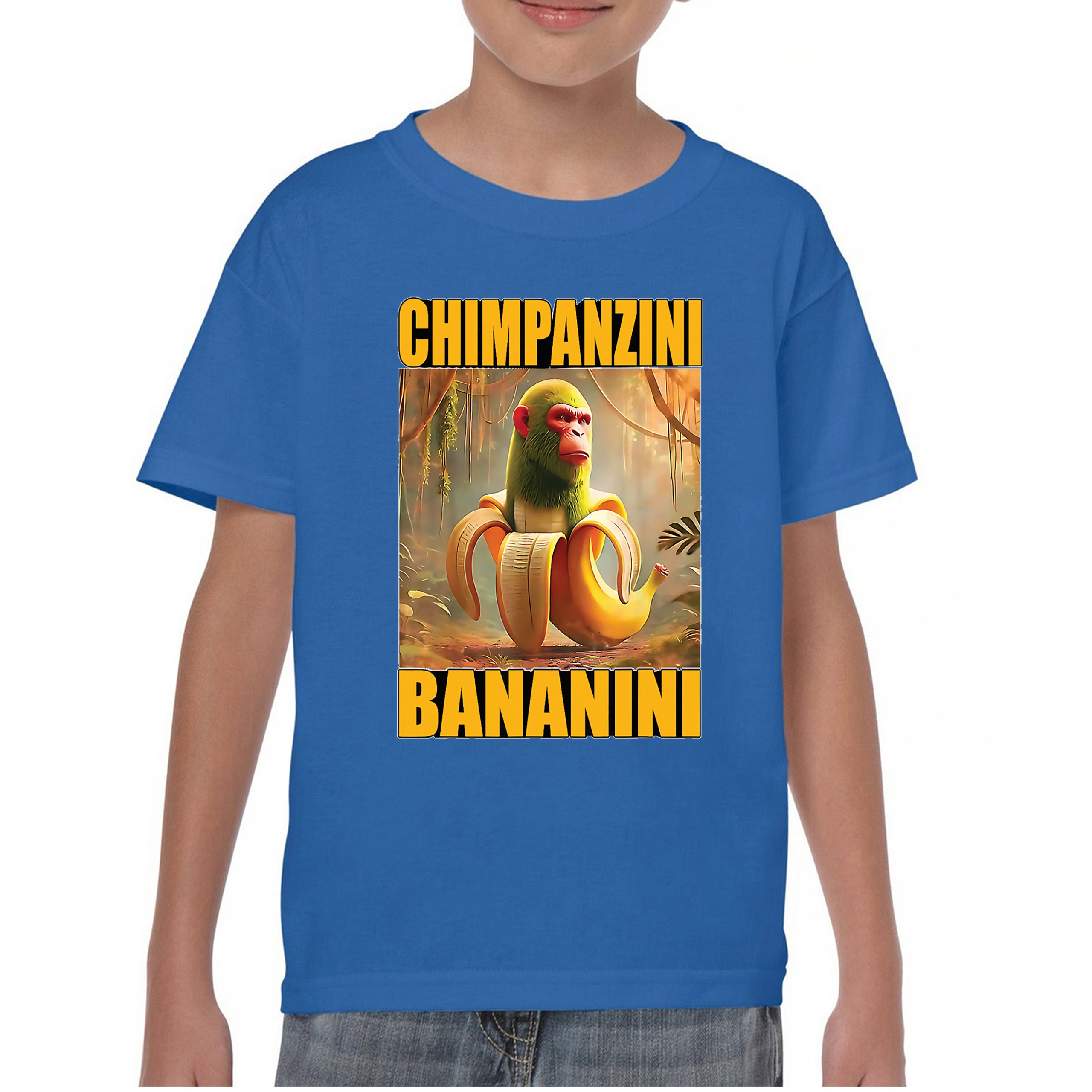 Champanzini Bananini Youth T-shirt Italian Brainrot Gen Z Alpha Meme Kids - Picture 37 of 50
