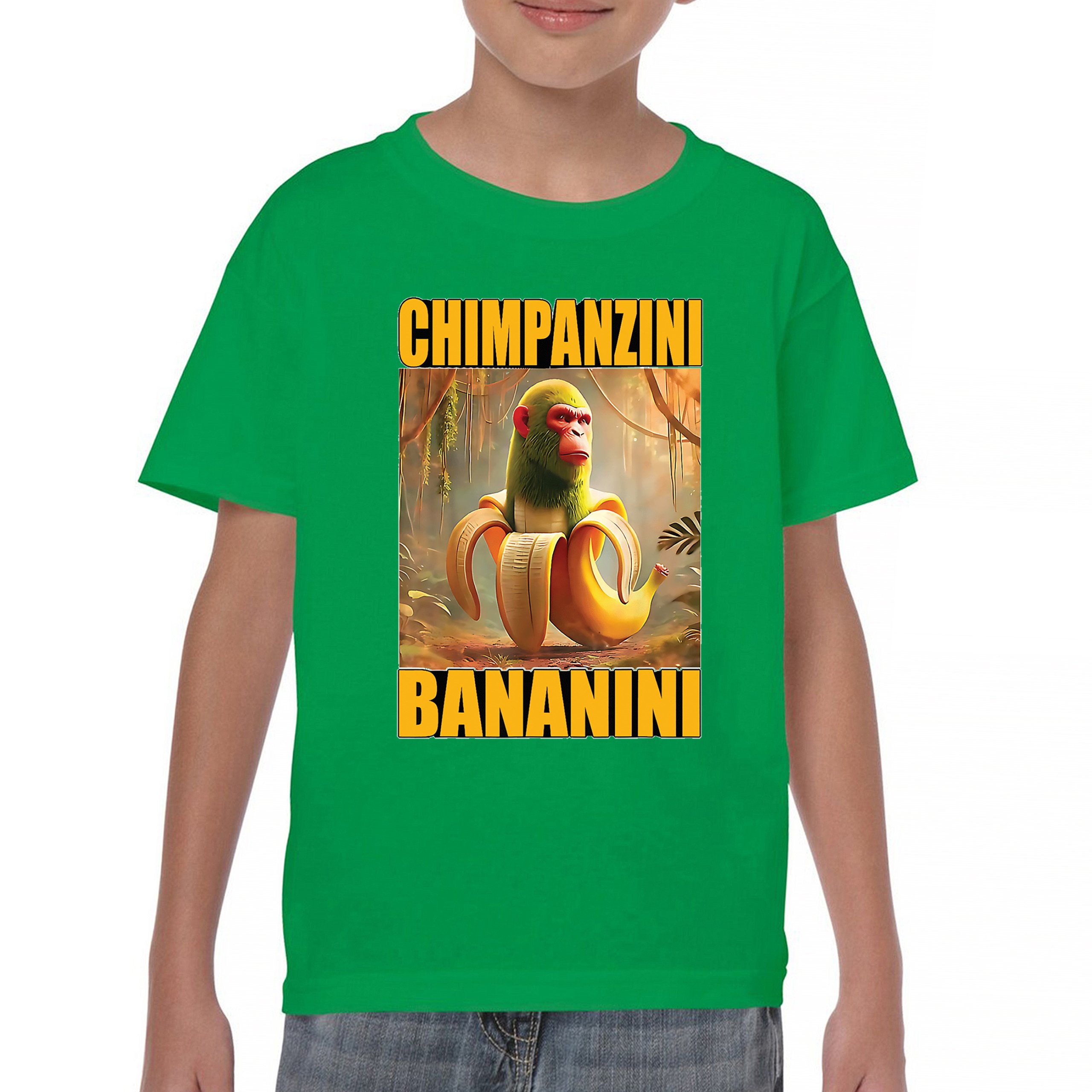 Champanzini Bananini Youth T-shirt Italian Brainrot Gen Z Alpha Meme Kids - Picture 30 of 50