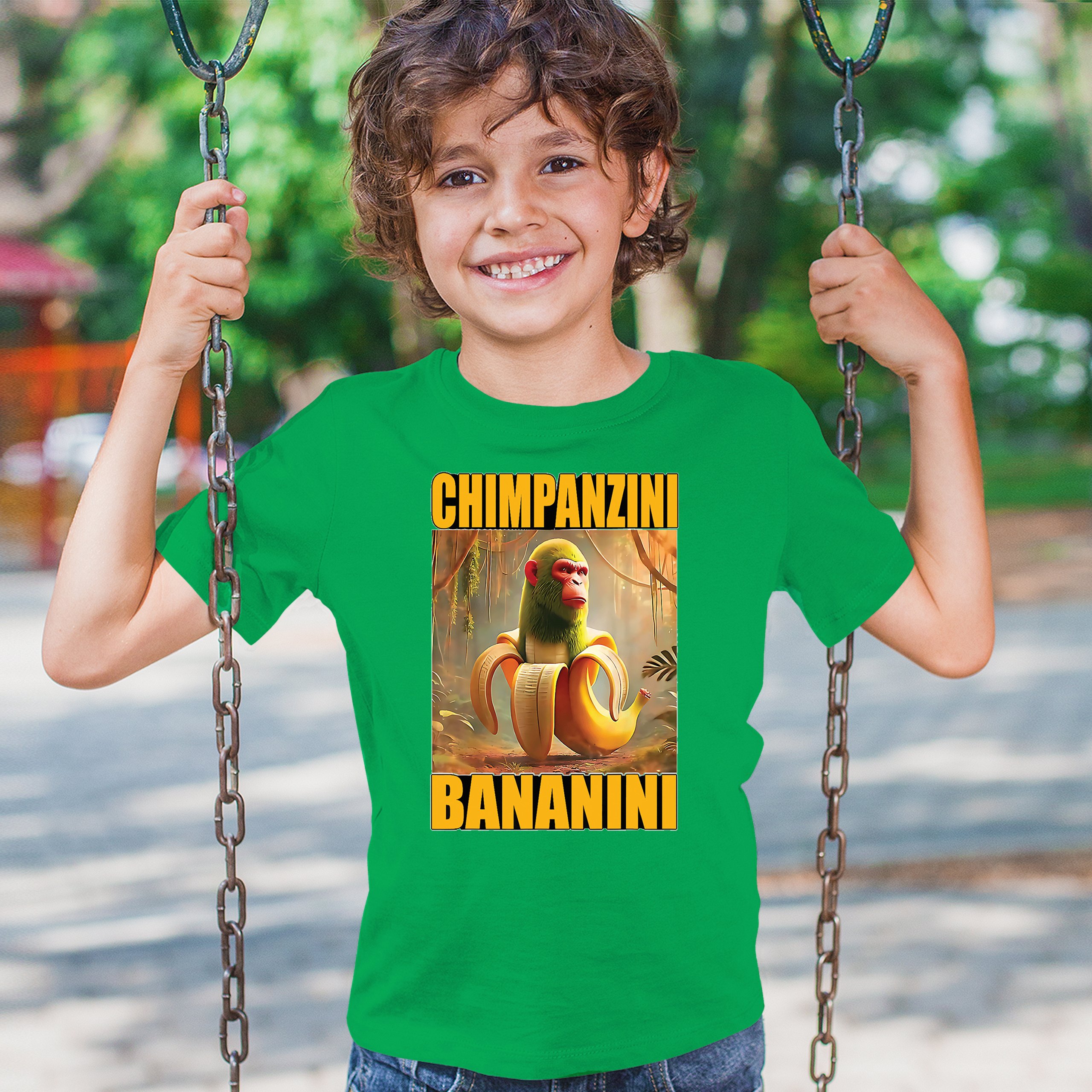 Champanzini Bananini Youth T-shirt Italian Brainrot Gen Z Alpha Meme Kids - Picture 33 of 50