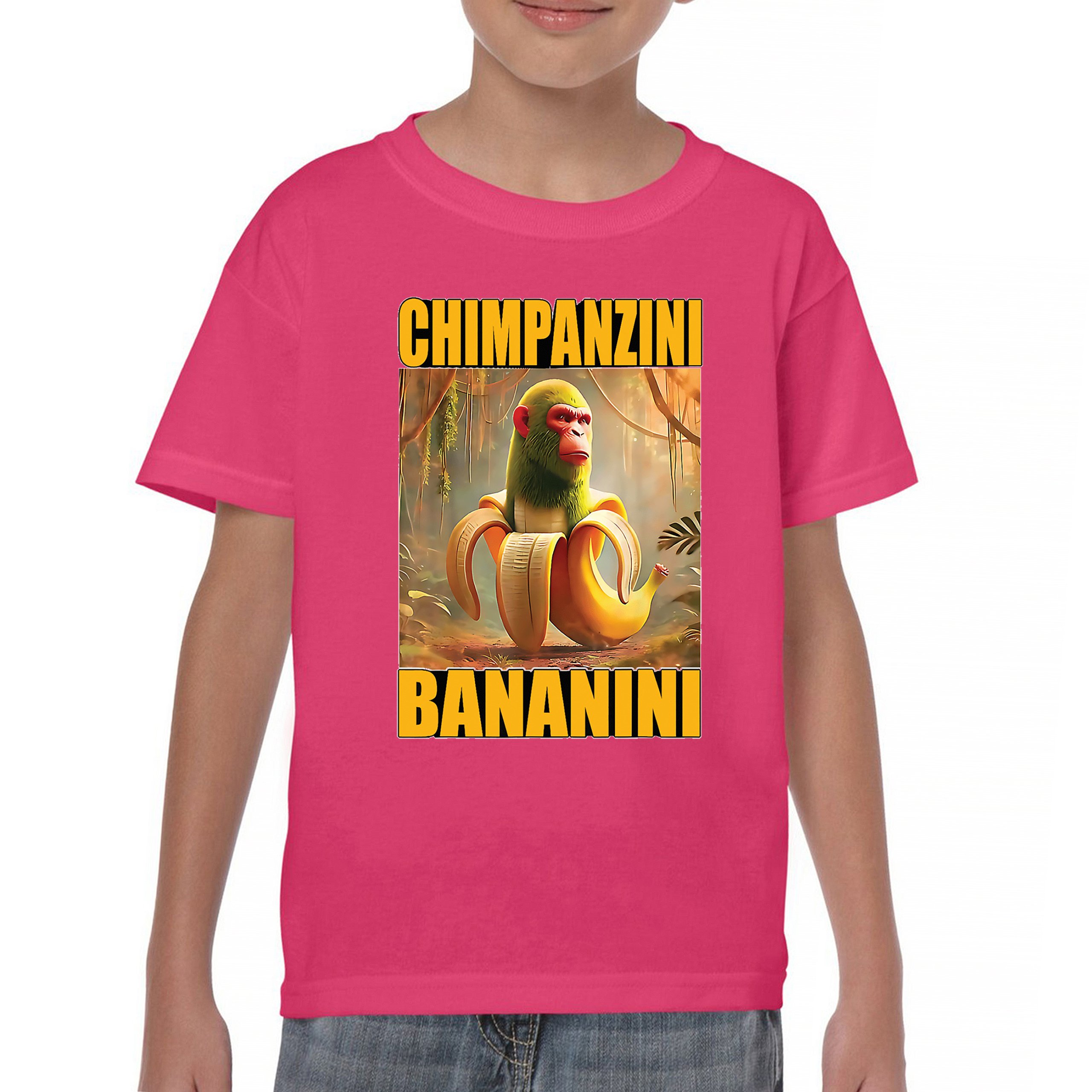 Champanzini Bananini Youth T-shirt Italian Brainrot Gen Z Alpha Meme Kids - Picture 44 of 50