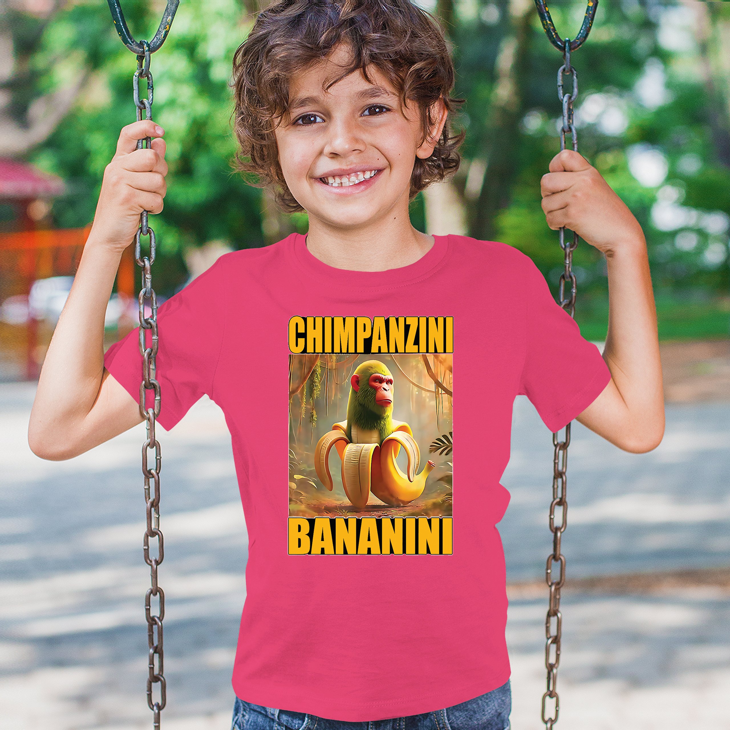Champanzini Bananini Youth T-shirt Italian Brainrot Gen Z Alpha Meme Kids - Picture 47 of 50