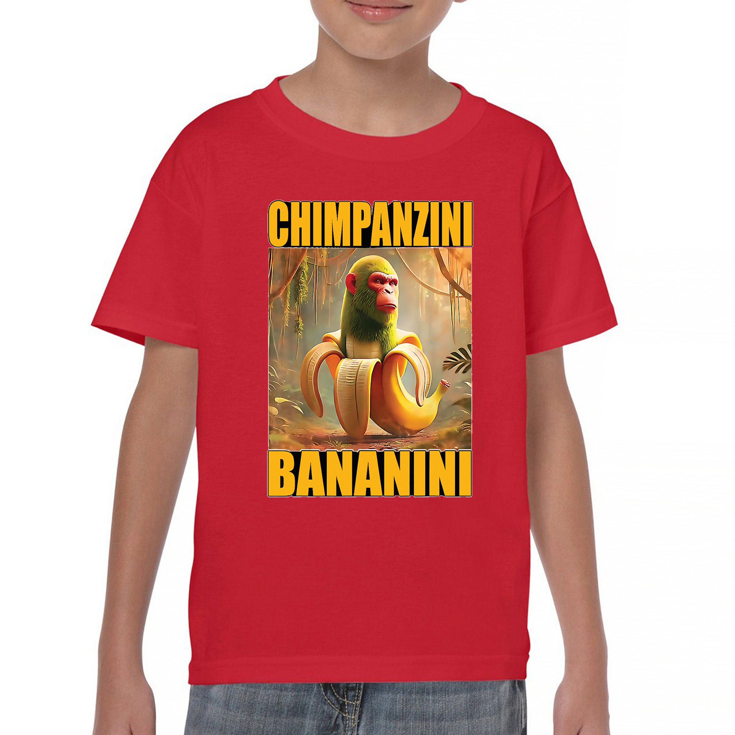 Champanzini Bananini Youth T-shirt Italian Brainrot Gen Z Alpha Meme Kids - Picture 16 of 50