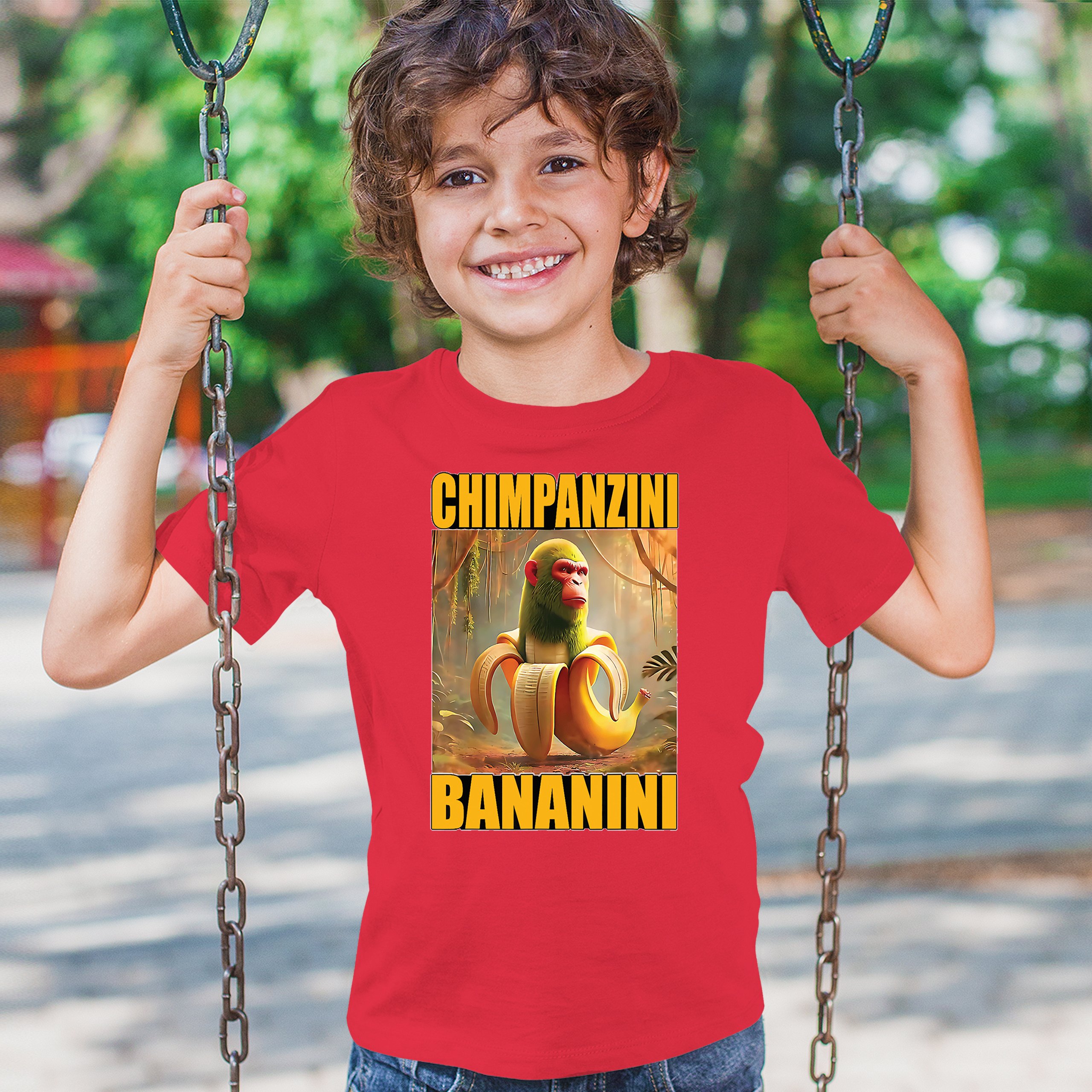 Champanzini Bananini Youth T-shirt Italian Brainrot Gen Z Alpha Meme Kids - Picture 19 of 50