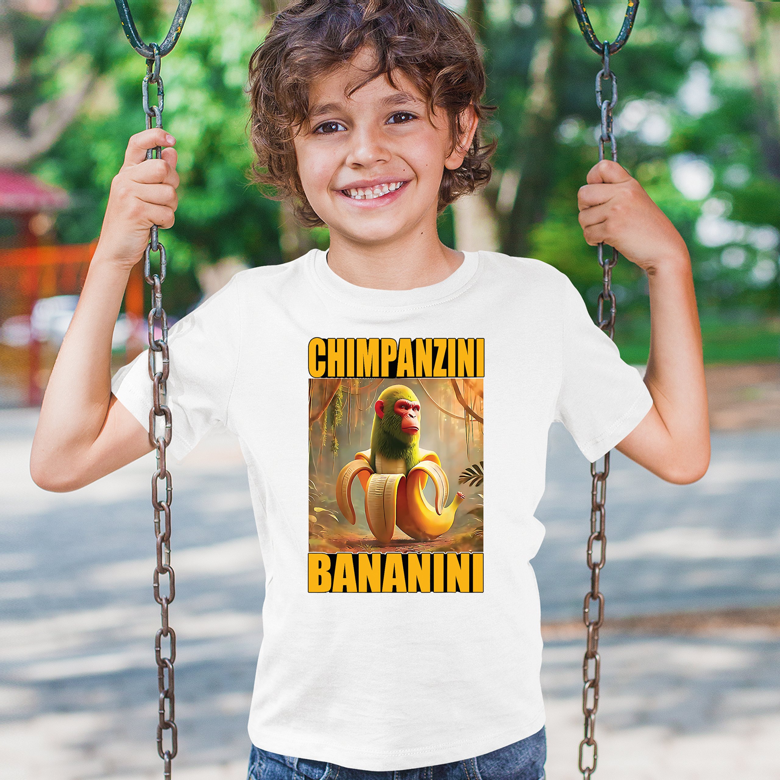 Champanzini Bananini Youth T-shirt Italian Brainrot Gen Z Alpha Meme Kids - Picture 26 of 50