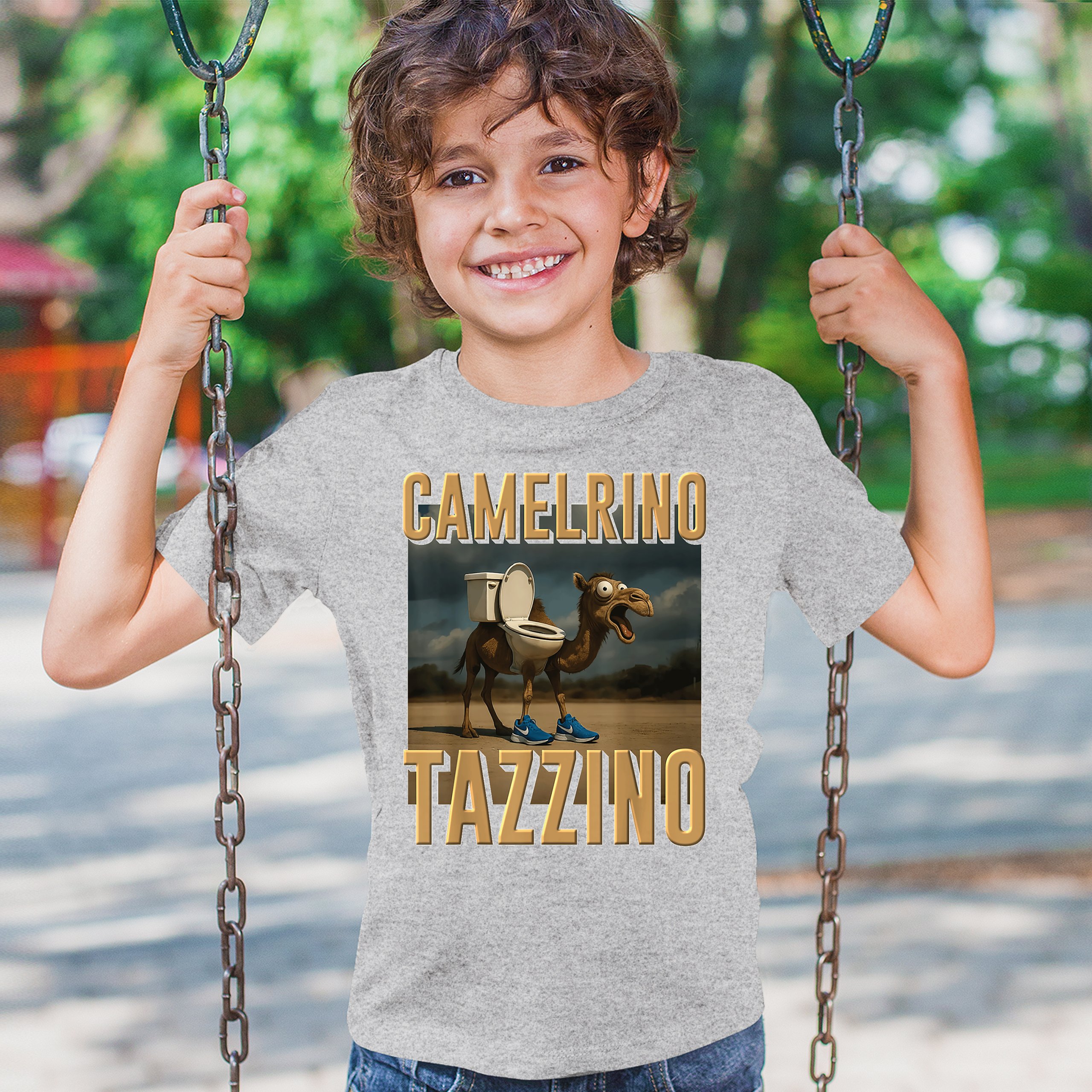 Camelrino Tazzino Youth T-shirt Fun Italian Brainrot Gen Z Alpha Meme Kids - Picture 12 of 50