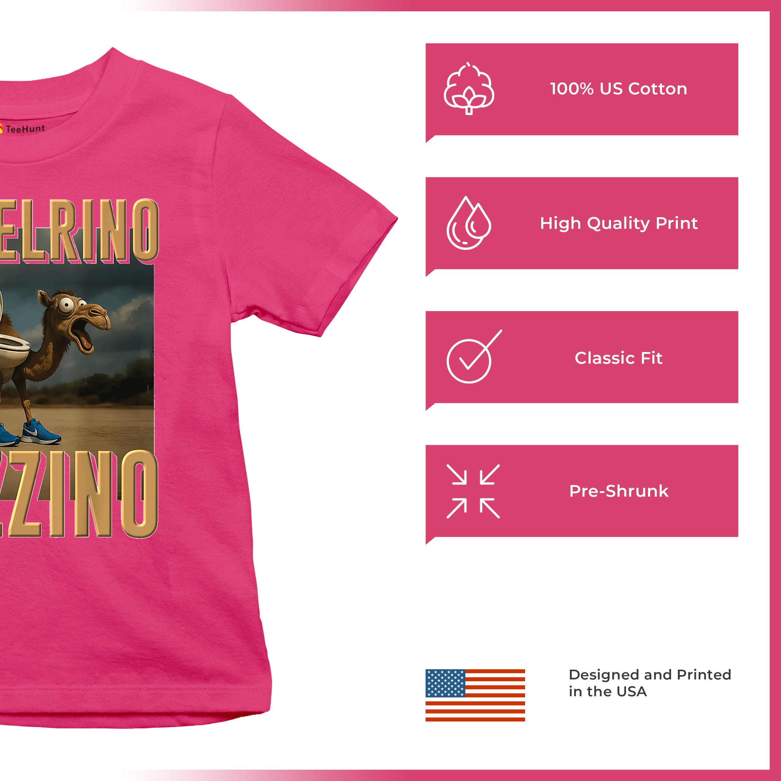 Camelrino Tazzino Youth T-shirt Fun Italian Brainrot Gen Z Alpha Meme Kids - Picture 49 of 50
