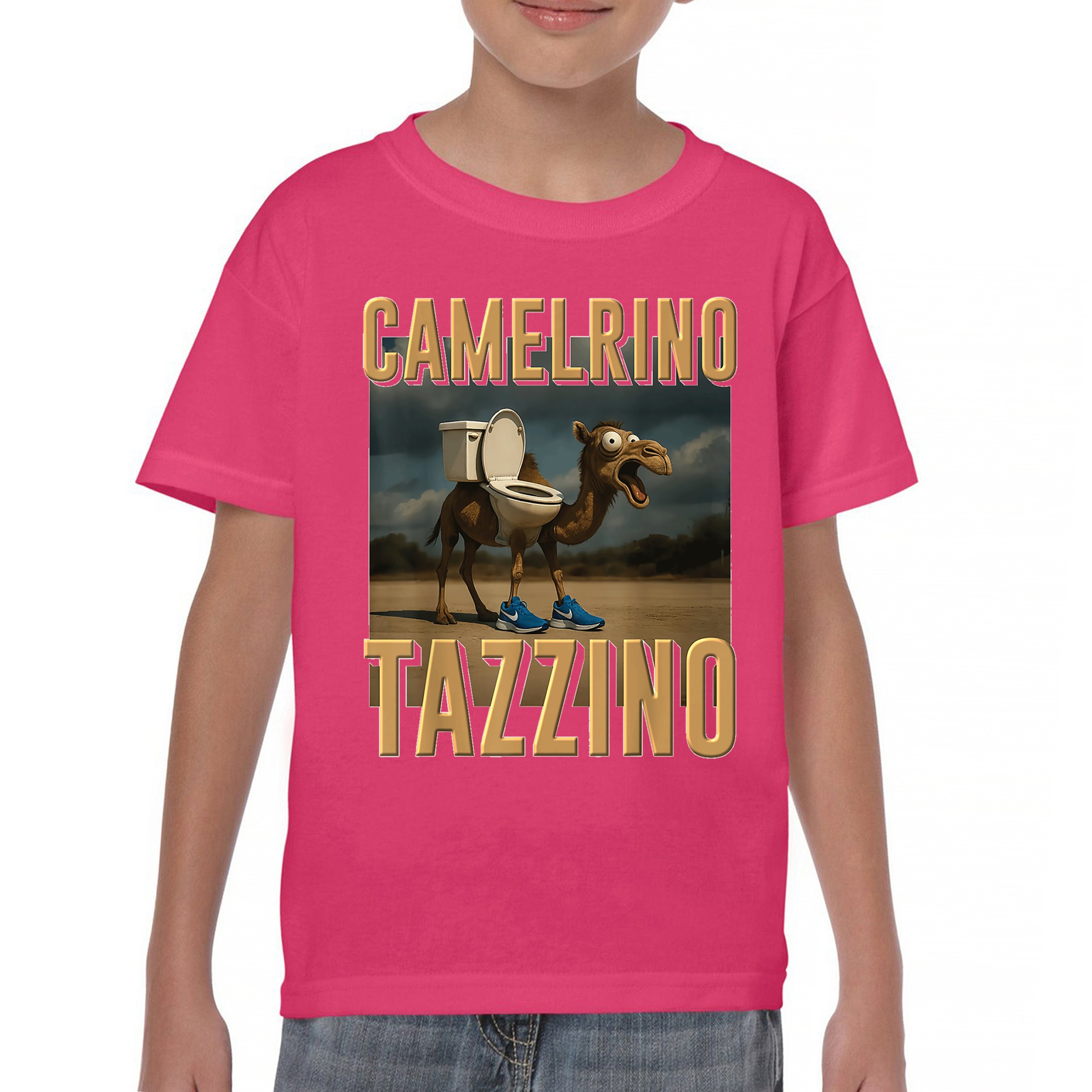 Camelrino Tazzino Youth T-shirt Fun Italian Brainrot Gen Z Alpha Meme Kids - Picture 44 of 50