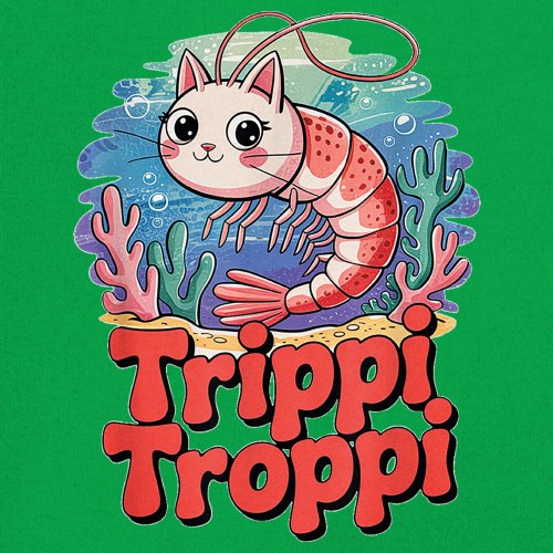 Trippi Troppi Shrim Cat Youth T-shirt Fun Italian Brainrot Gen Z Alpha Kids - Picture 32 of 50