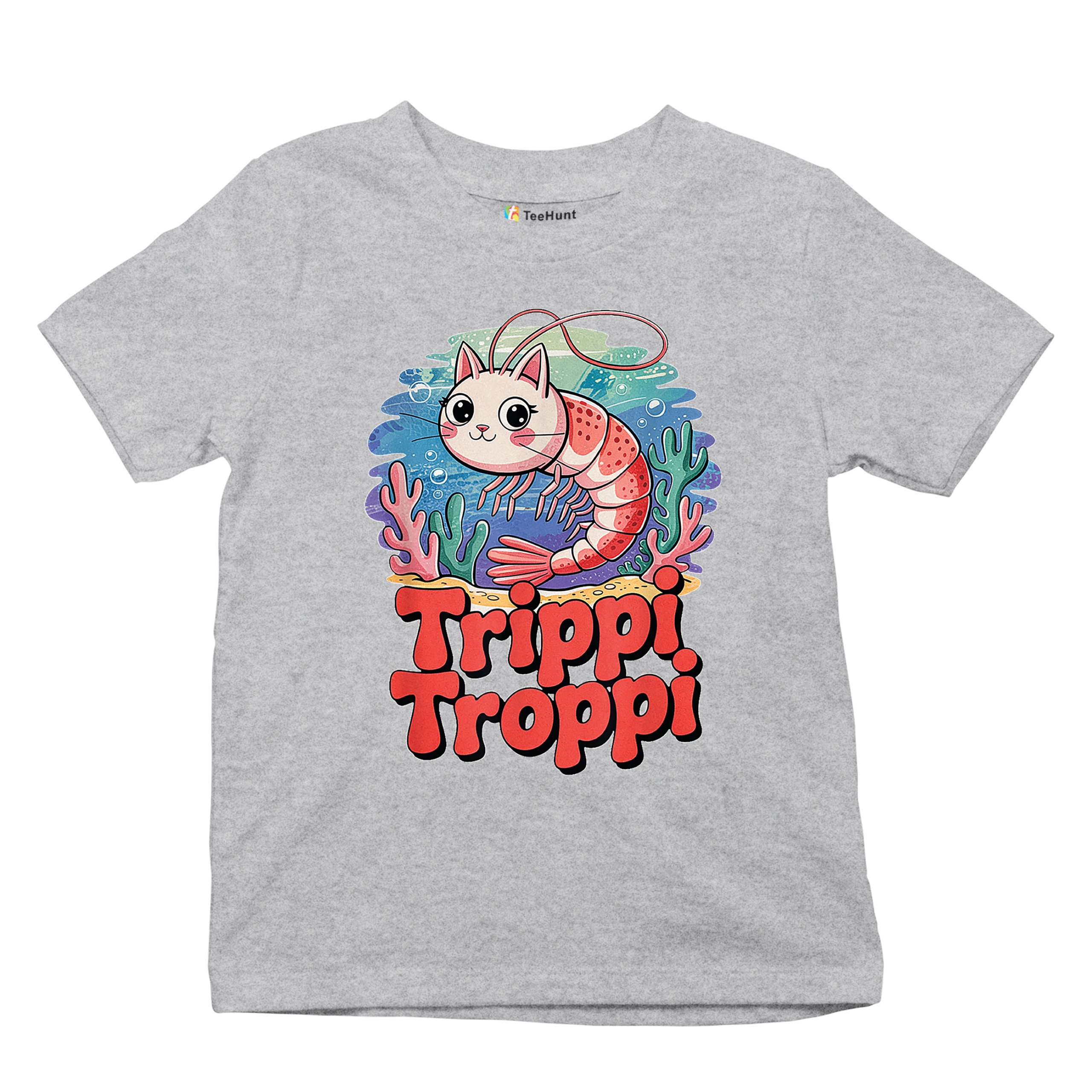 Trippi Troppi Shrim Cat Youth T-shirt Fun Italian Brainrot Gen Z Alpha Kids - Picture 13 of 50