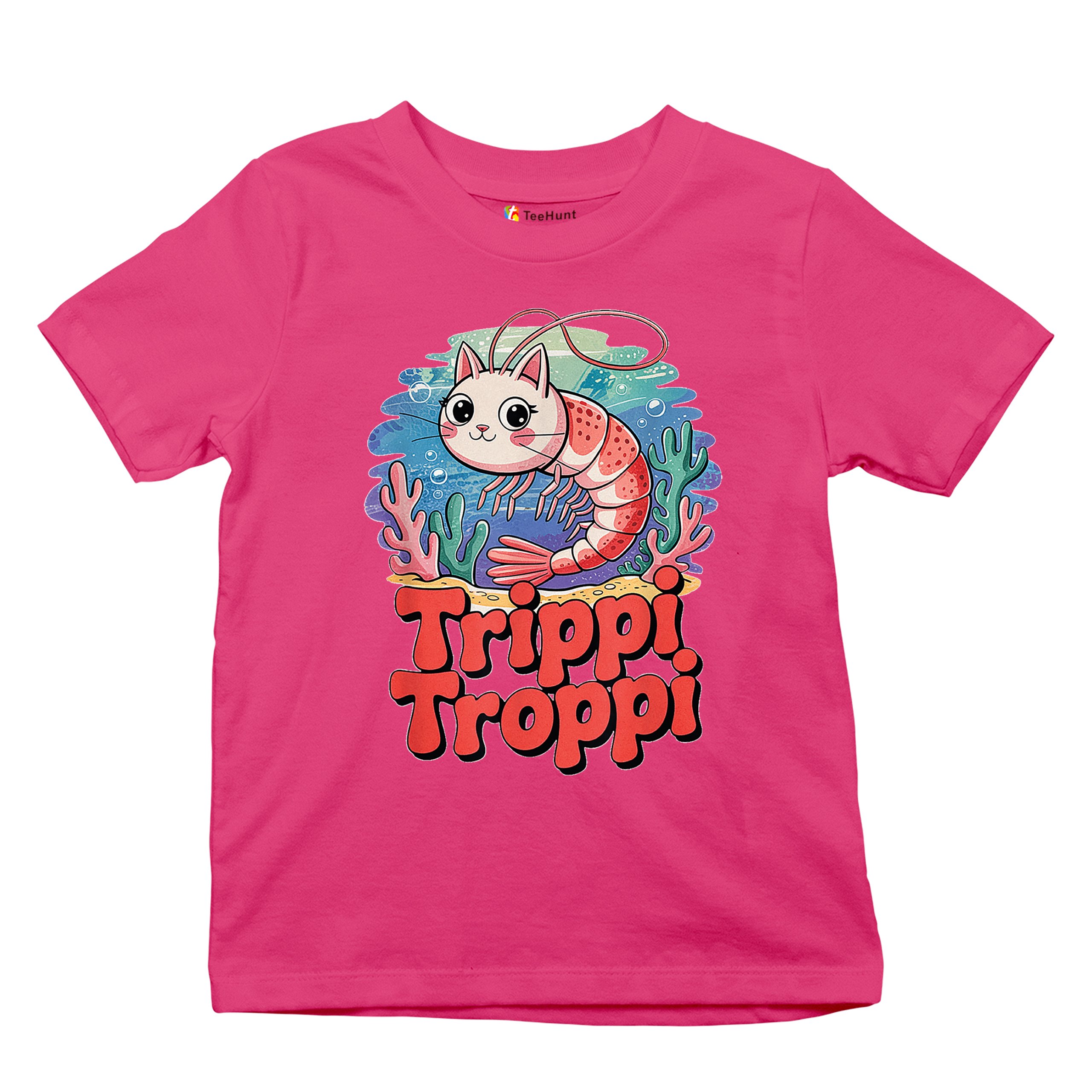 Trippi Troppi Shrim Cat Youth T-shirt Fun Italian Brainrot Gen Z Alpha Kids - Picture 48 of 50