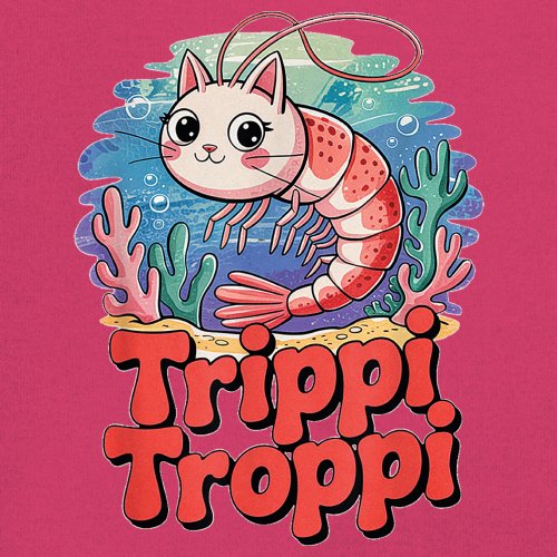 Trippi Troppi Shrim Cat Youth T-shirt Fun Italian Brainrot Gen Z Alpha Kids - Picture 46 of 50