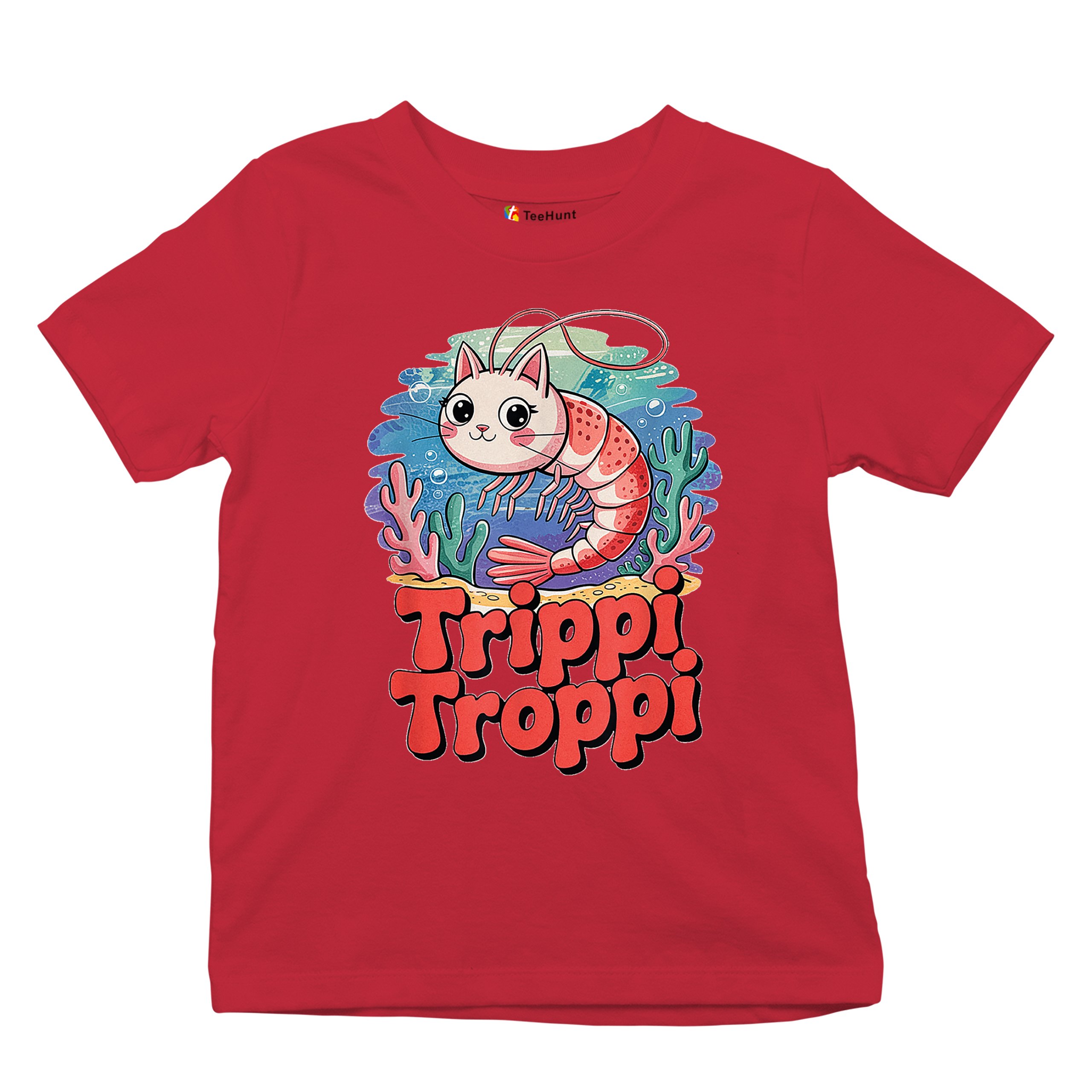 Trippi Troppi Shrim Cat Youth T-shirt Fun Italian Brainrot Gen Z Alpha Kids - Picture 20 of 50
