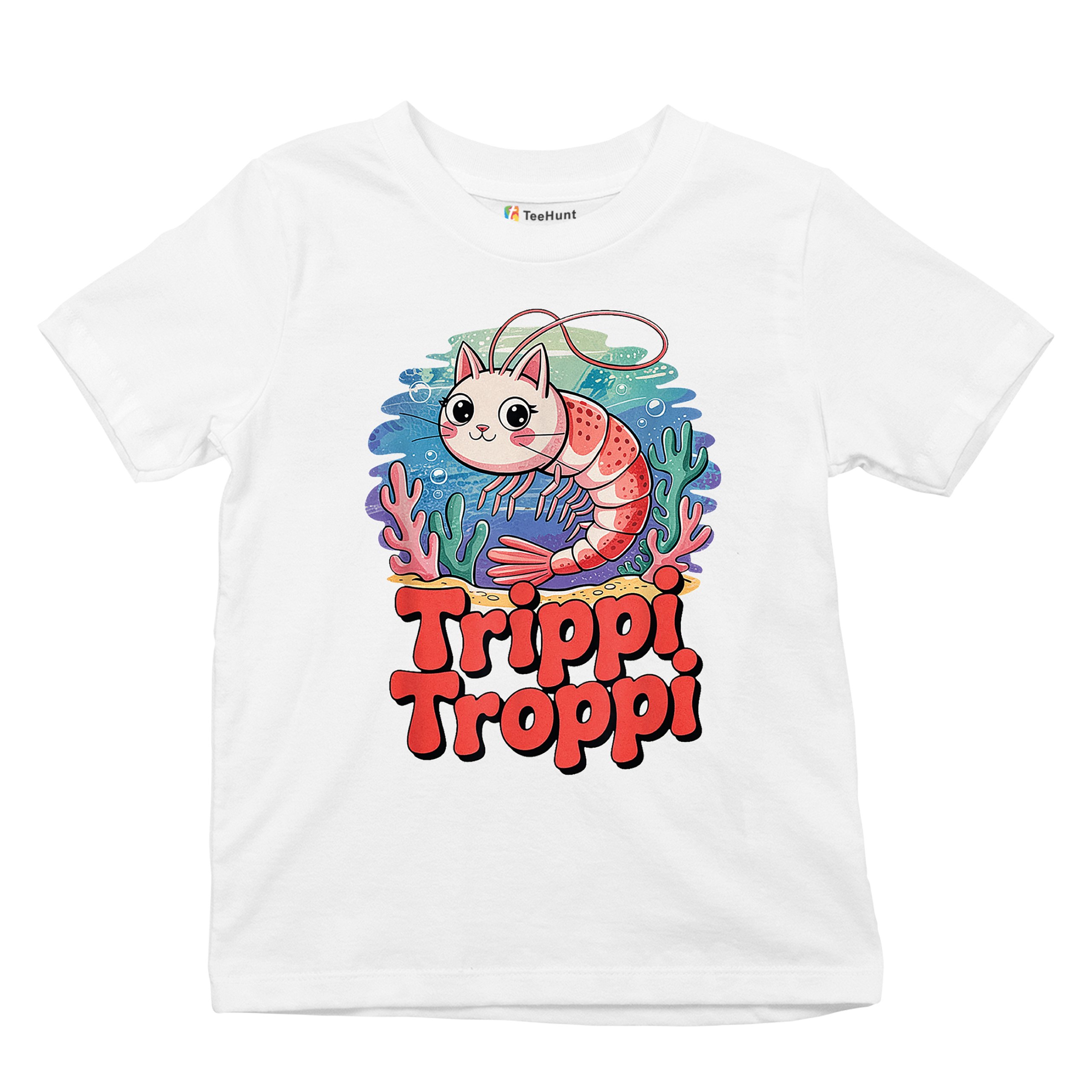 Trippi Troppi Shrim Cat Youth T-shirt Fun Italian Brainrot Gen Z Alpha Kids - Picture 27 of 50