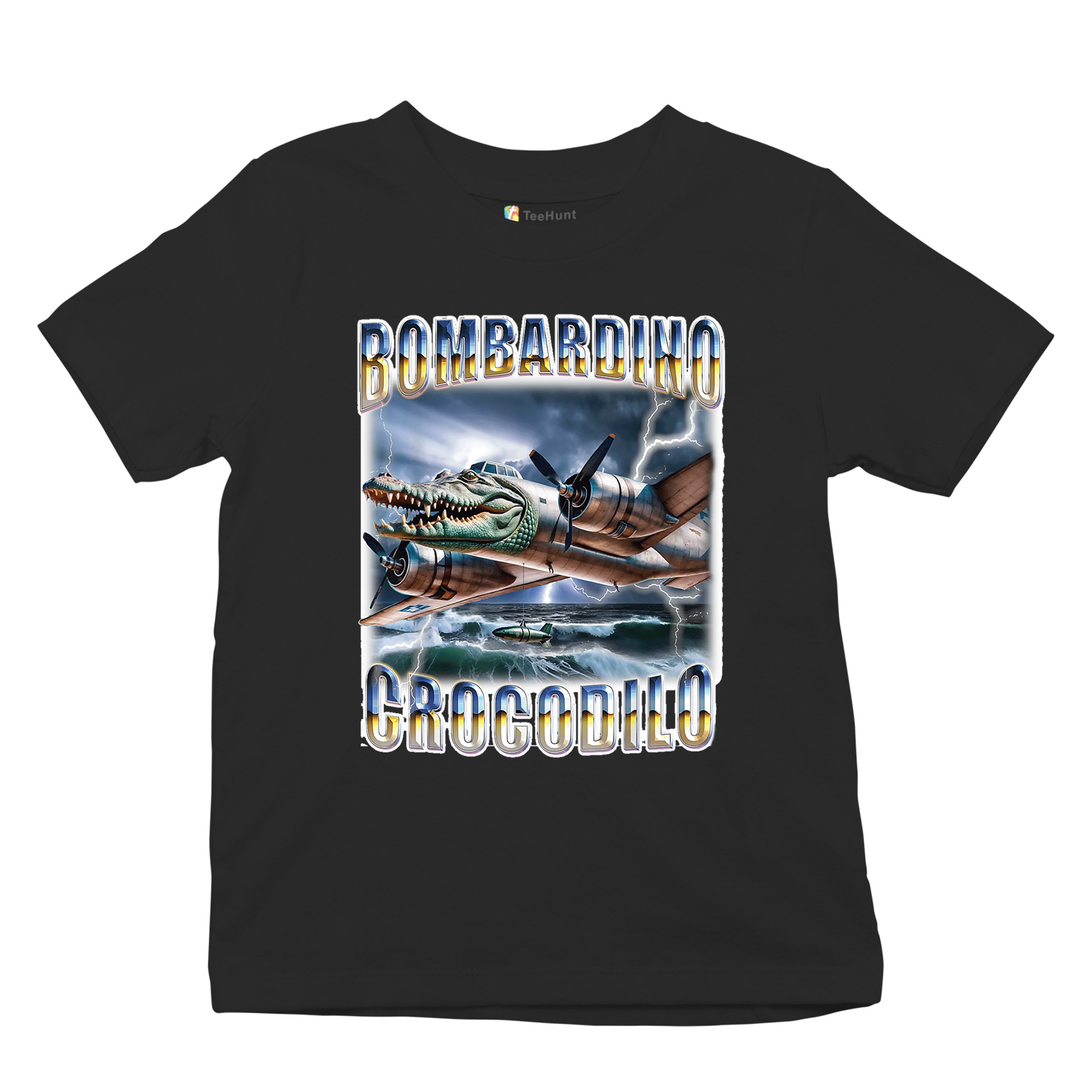 Bombardino Crocodilo Youth T-shirt Italian Brainrot Gen Z Alpha Meme Kids - Picture 13 of 50