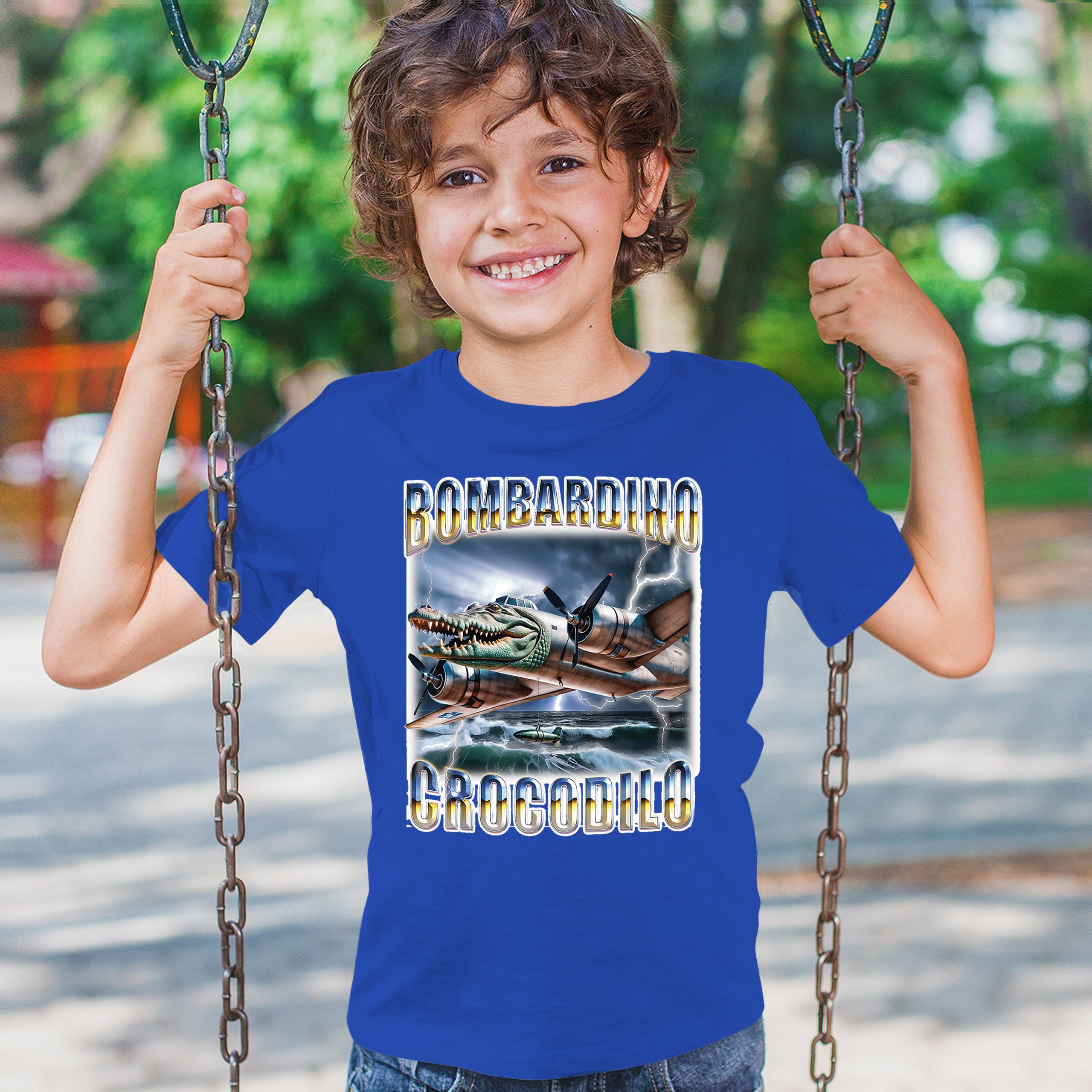 Bombardino Crocodilo Youth T-shirt Italian Brainrot Gen Z Alpha Meme Kids - Picture 40 of 50