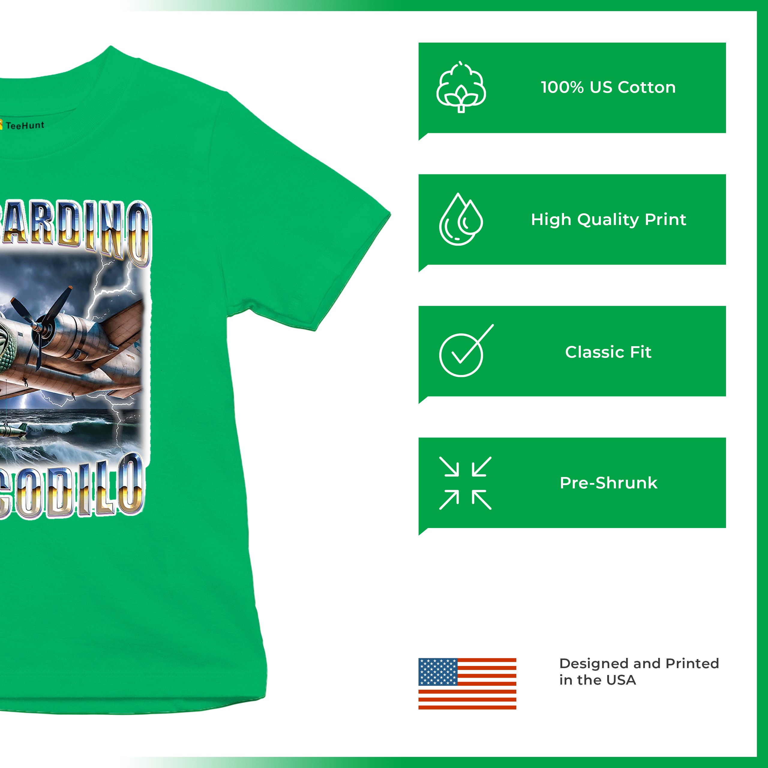 Bombardino Crocodilo Youth T-shirt Italian Brainrot Gen Z Alpha Meme Kids - Picture 35 of 50