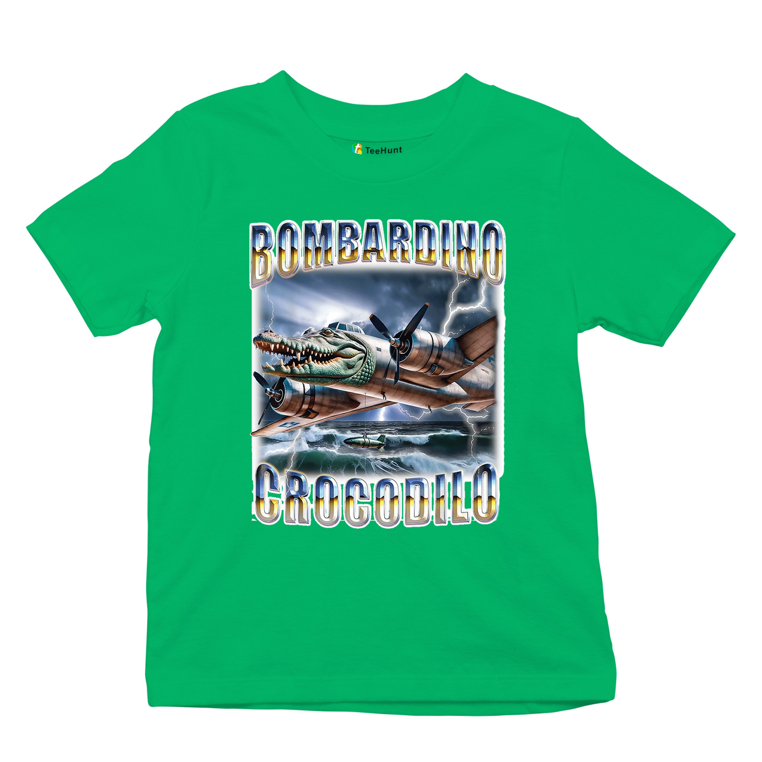Bombardino Crocodilo Youth T-shirt Italian Brainrot Gen Z Alpha Meme Kids - Picture 34 of 50