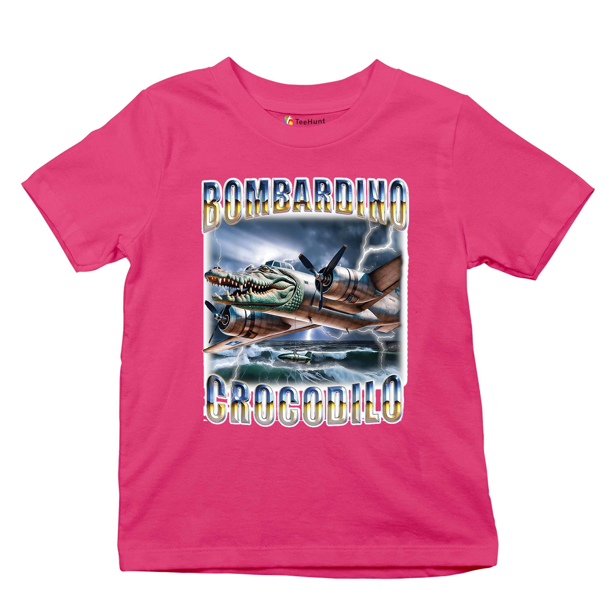 Bombardino Crocodilo Youth T-shirt Italian Brainrot Gen Z Alpha Meme Kids - Picture 48 of 50