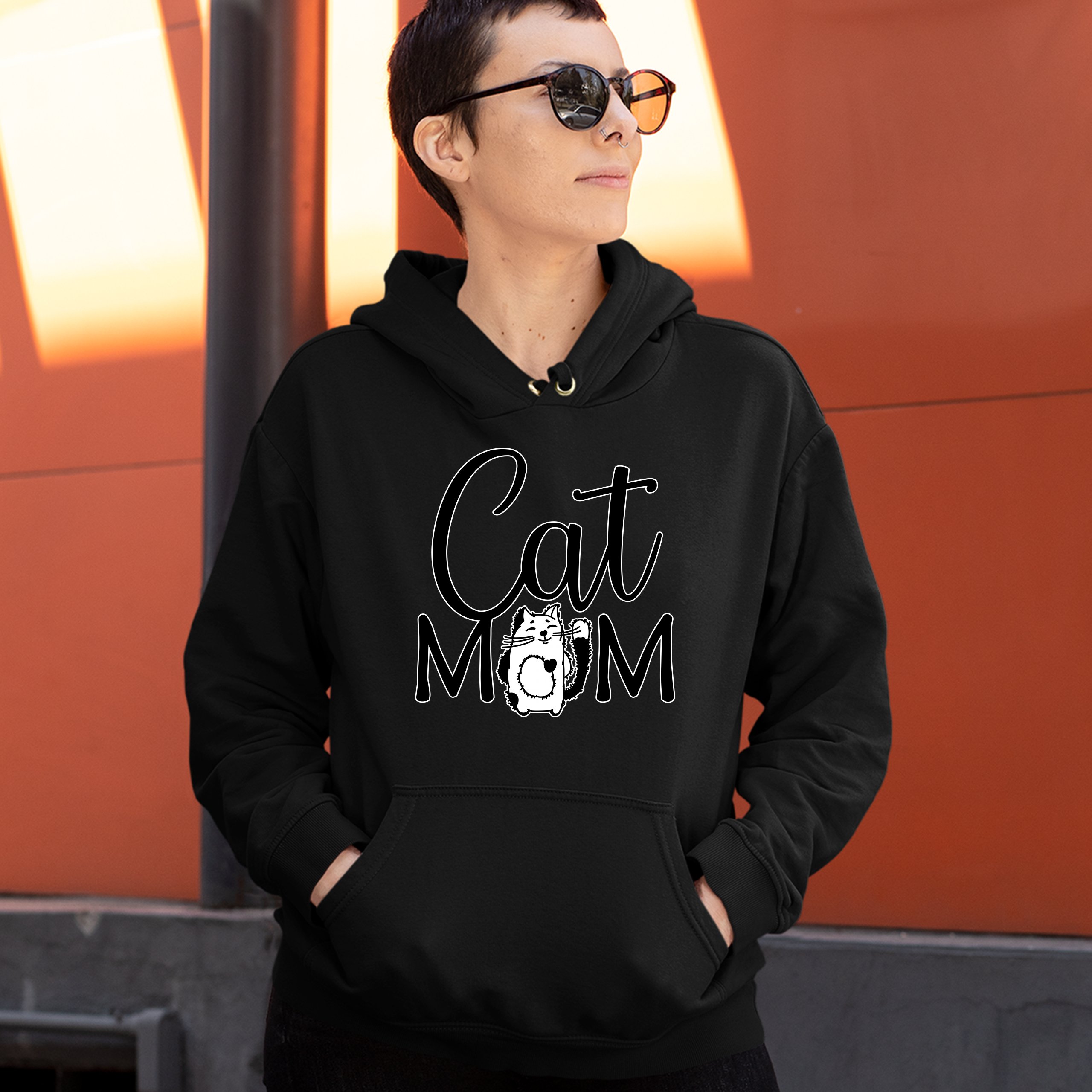 Cat Mom Sweatshirt Mother's Day Fur Mama Cat Lover Kitty Hoodie - Picture 9 of 29
