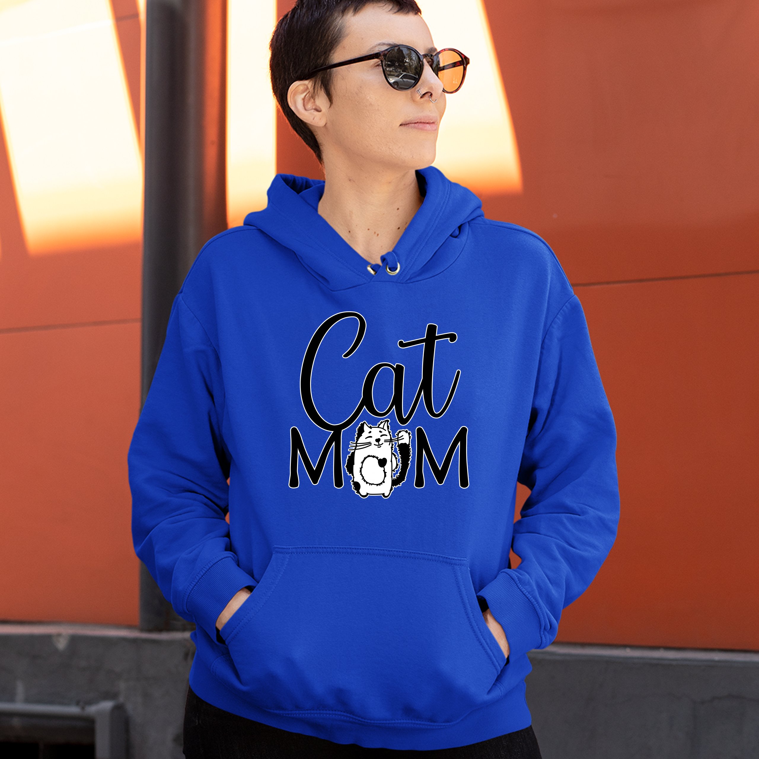 Cat Mom Sweatshirt Mother's Day Fur Mama Cat Lover Kitty Hoodie - Picture 25 of 29