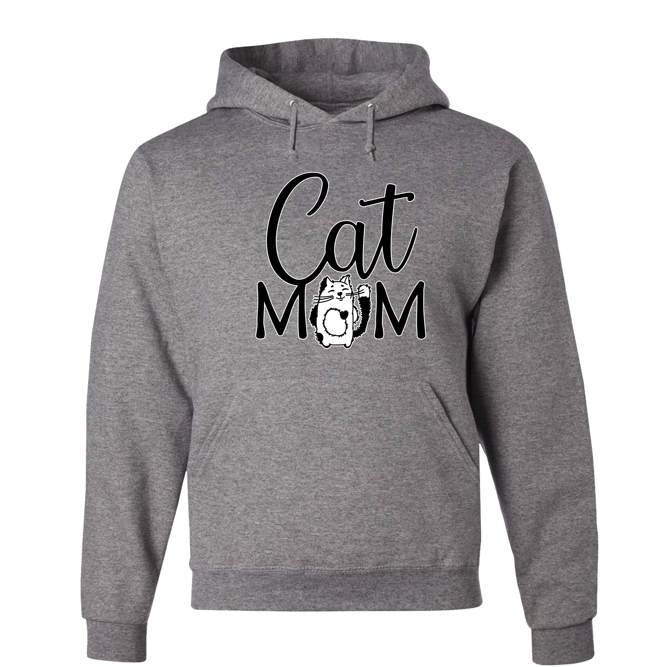 Cat Mom Sweatshirt Mother's Day Fur Mama Cat Lover Kitty Hoodie - Picture 11 of 29