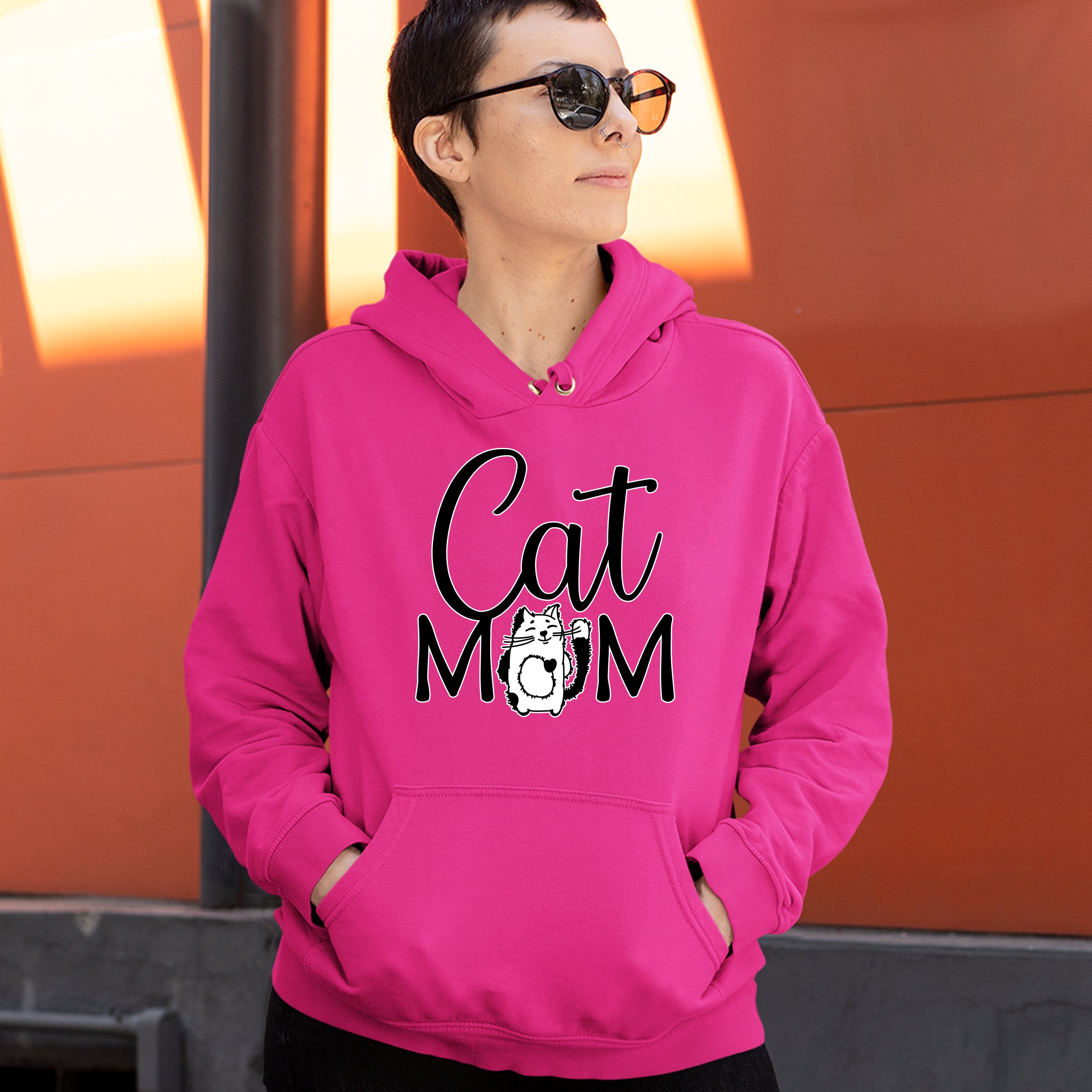 Cat Mom Sweatshirt Mother's Day Fur Mama Cat Lover Kitty Hoodie - Picture 29 of 29