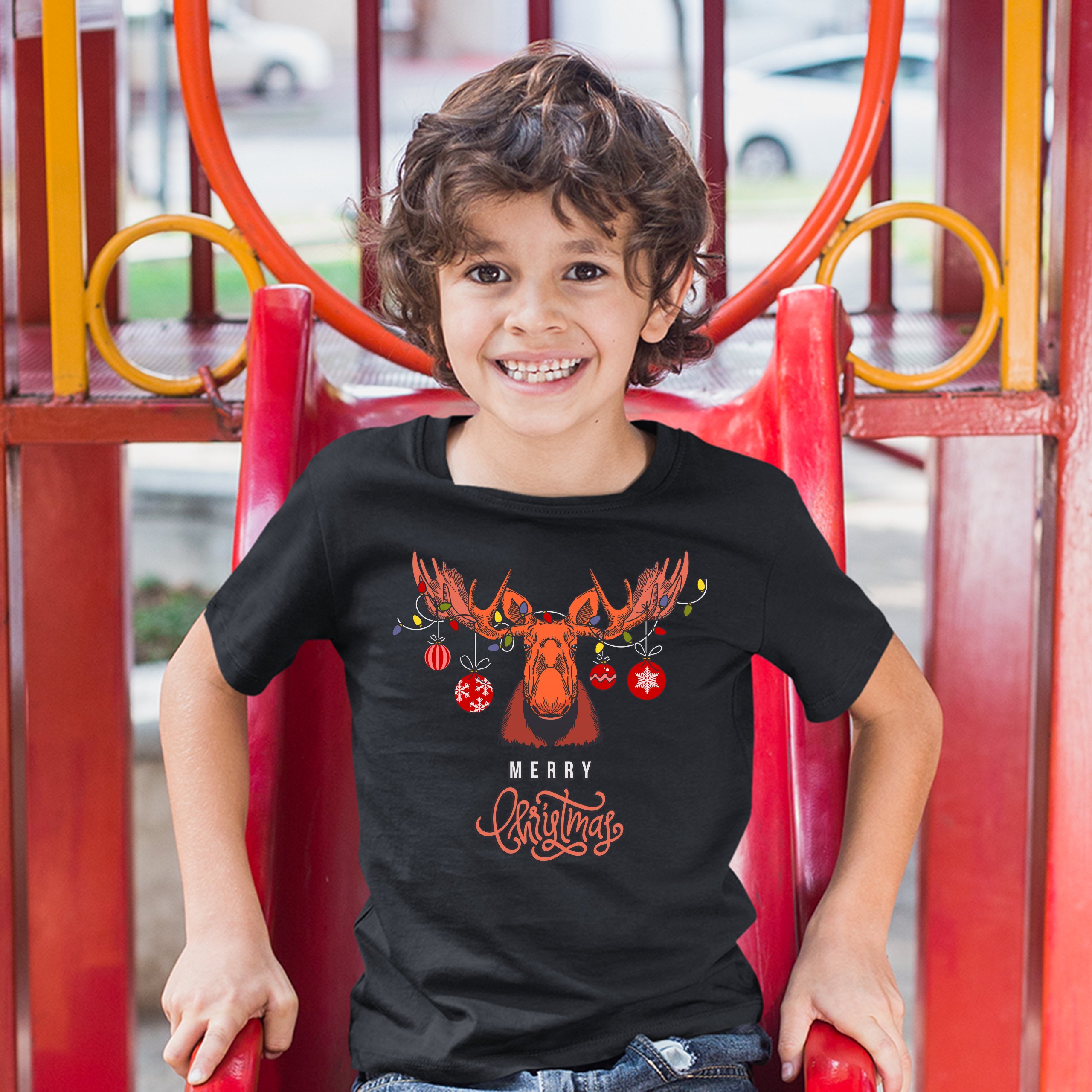 Merry Christmas Buck Youth T-shirt Reindeer Rudolph Holiday Spirit Kids - 第 9/29 張圖片