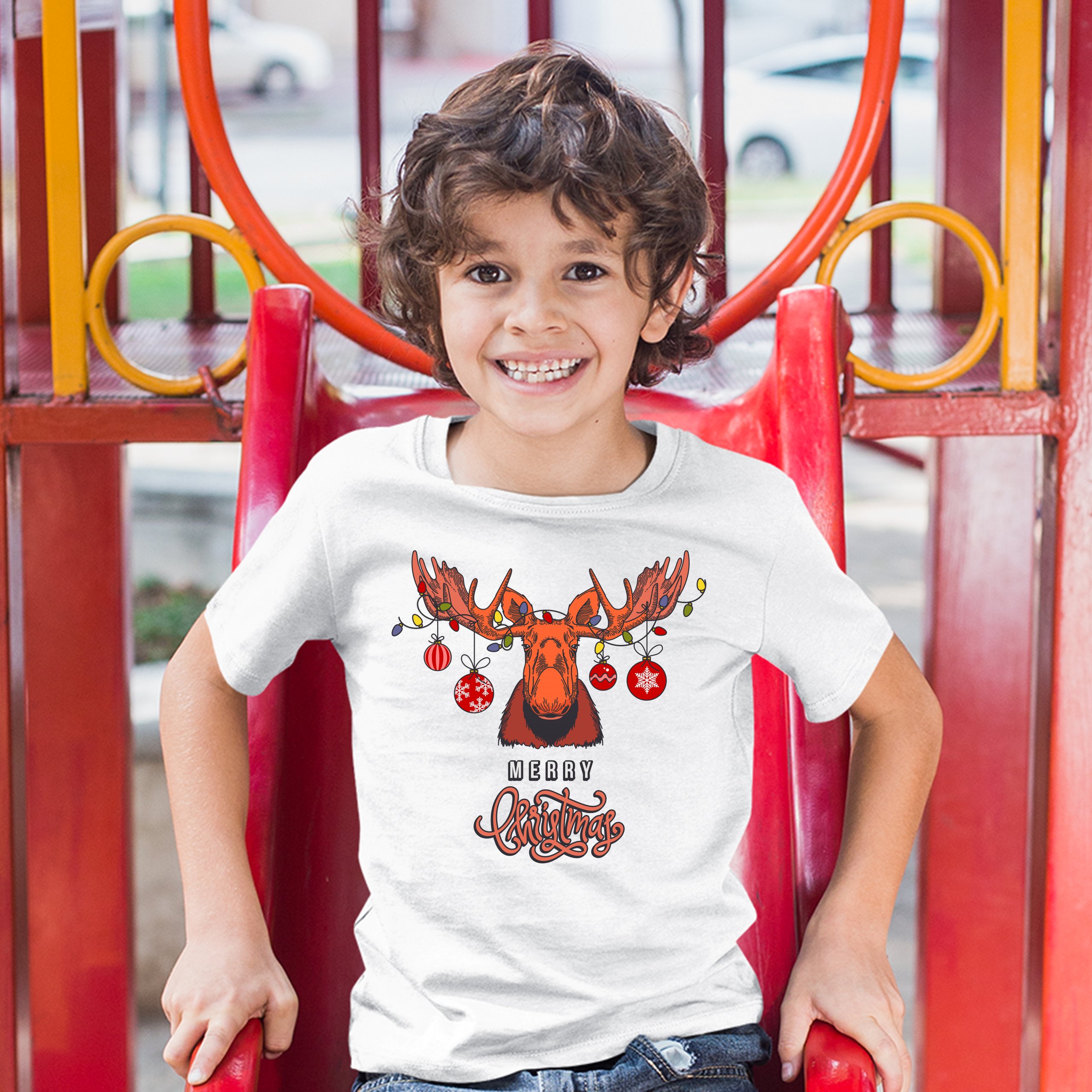 Merry Christmas Buck Youth T-shirt Reindeer Rudolph Holiday Spirit Kids - 第 17/29 張圖片