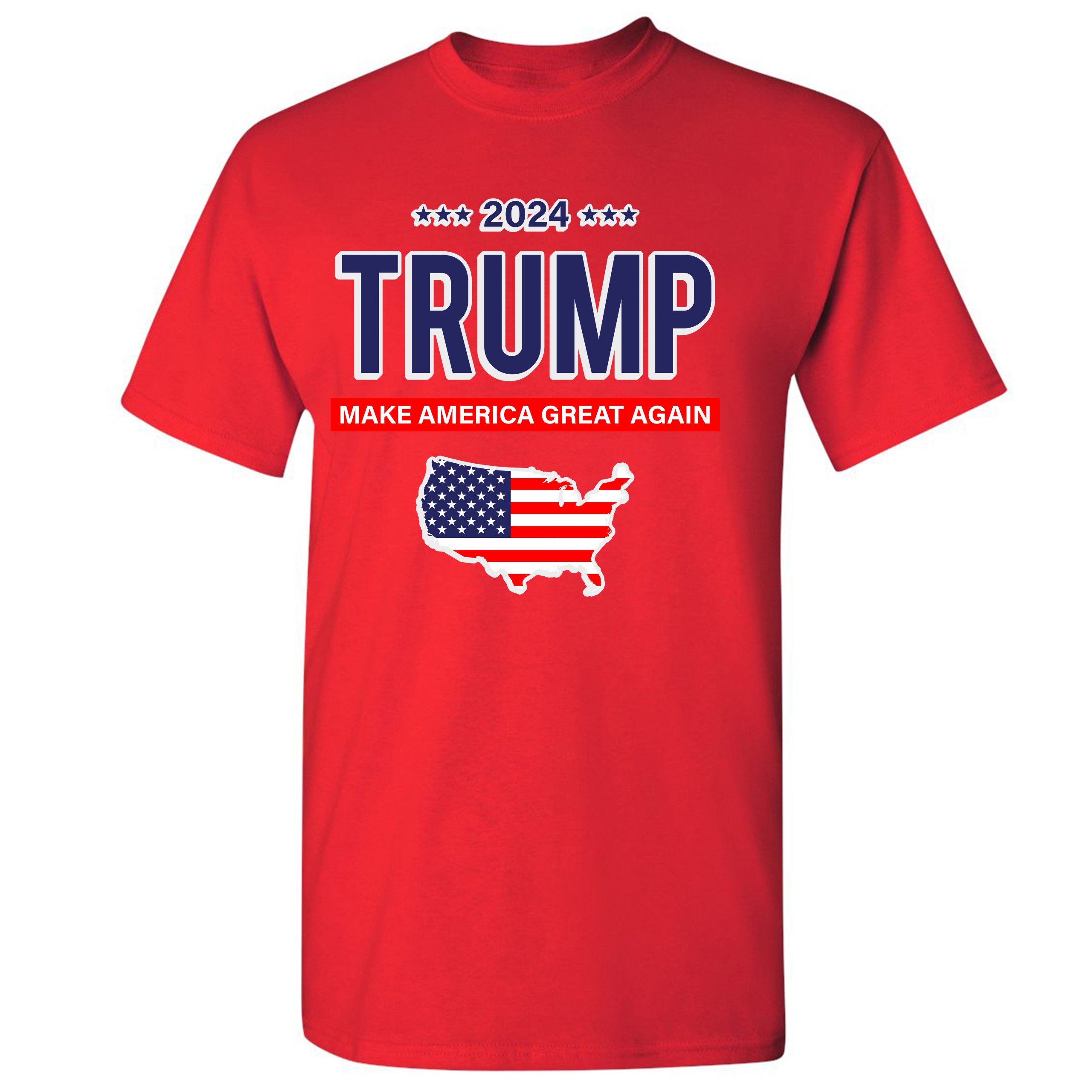 2024 Trump Tshirt Make America Great Again Stars and Stripes Men's Tee