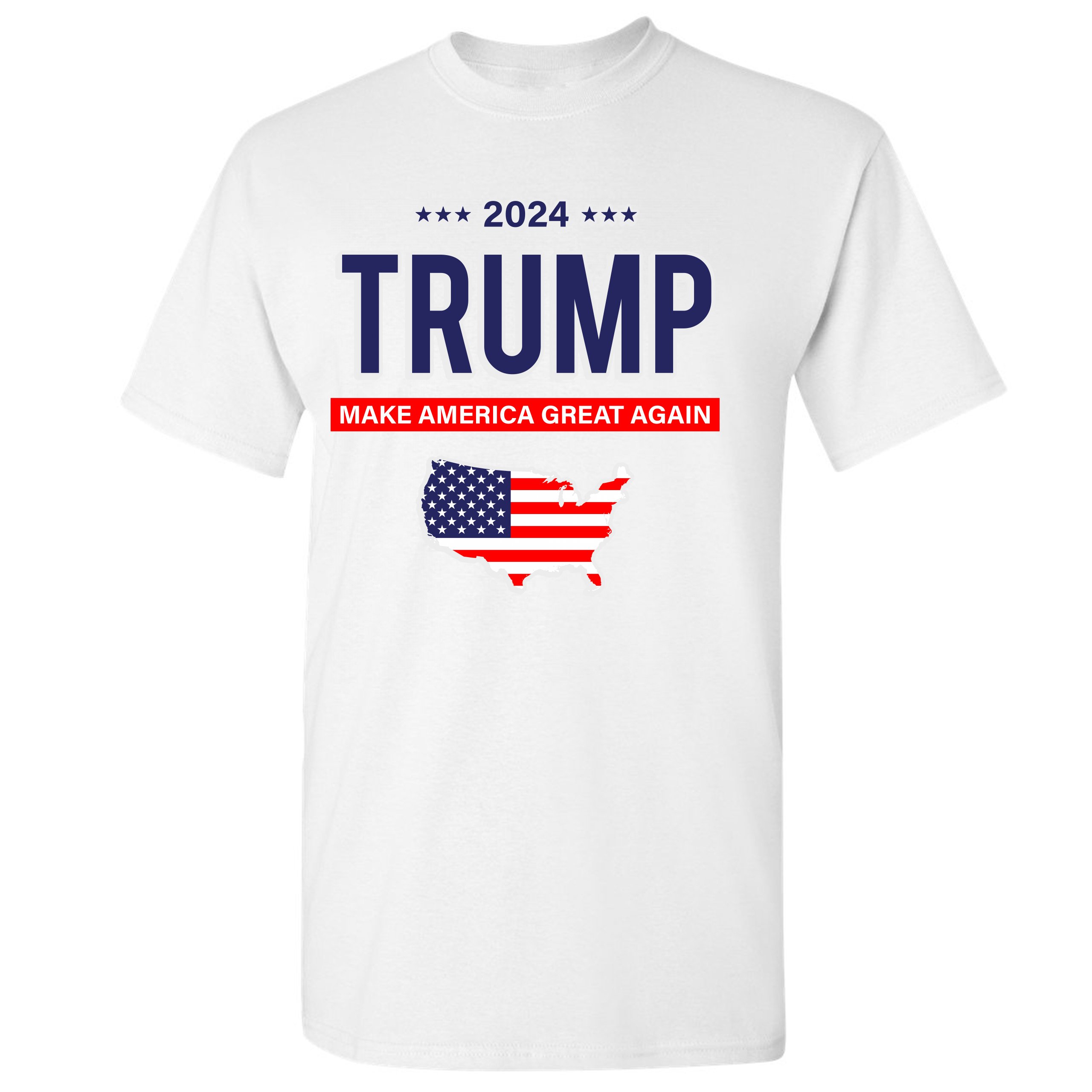 2024 Trump Tshirt Make America Great Again Stars and Stripes Men's Tee