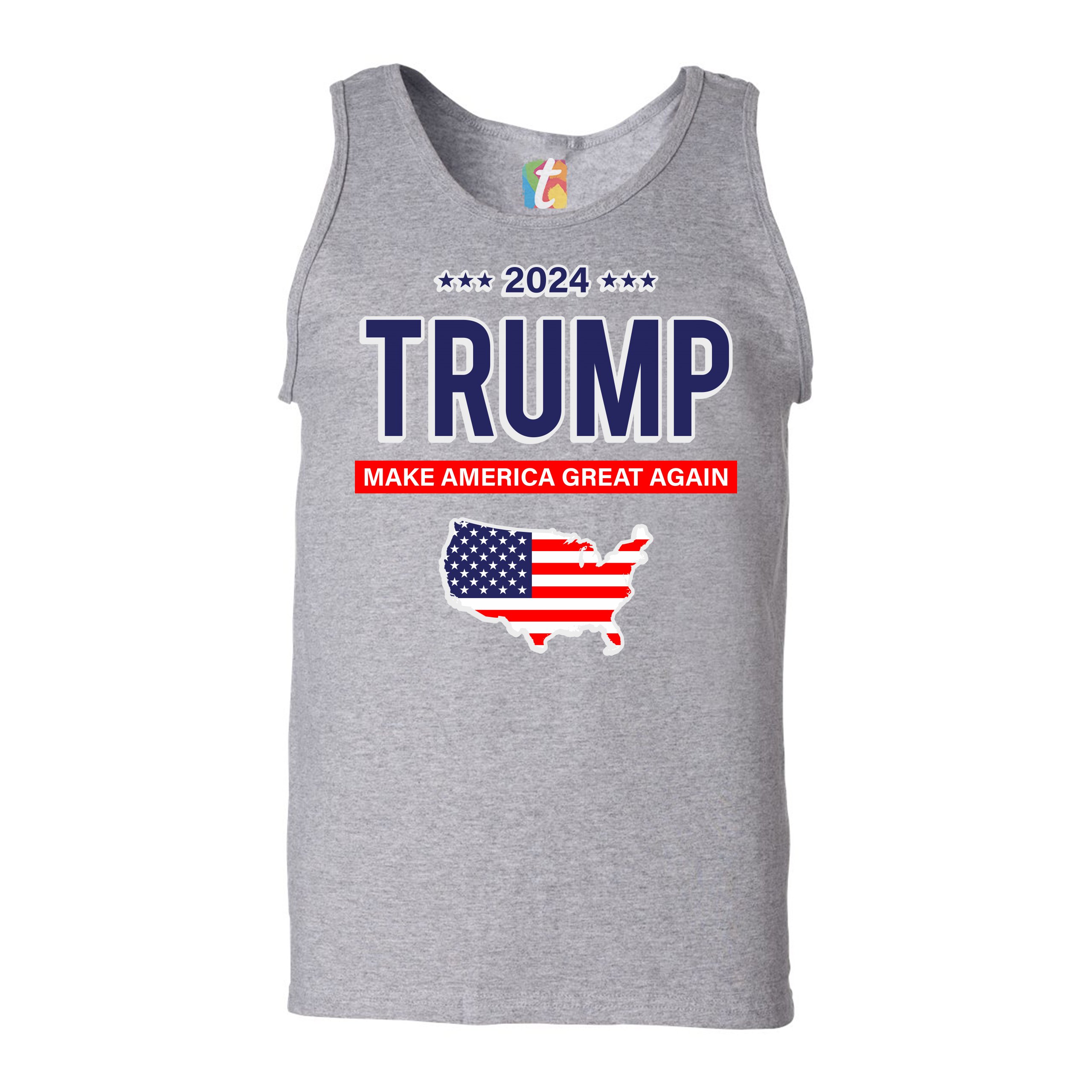2024 Trump Tank Top Make America Great Again Stars and Stripes Men's ...