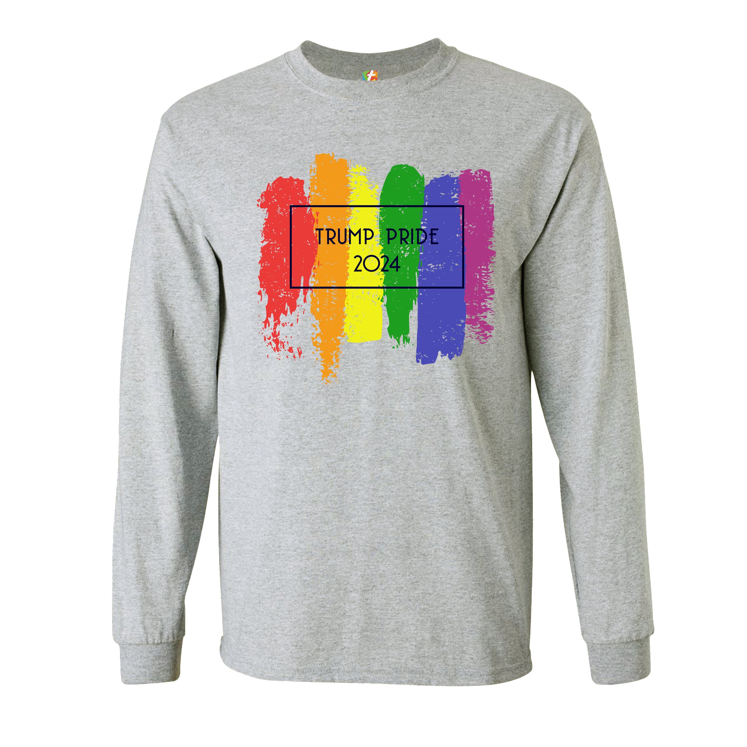 Trump Pride 2024 Long Sleeve T-shirt Gay Rainbow Flag Keep America