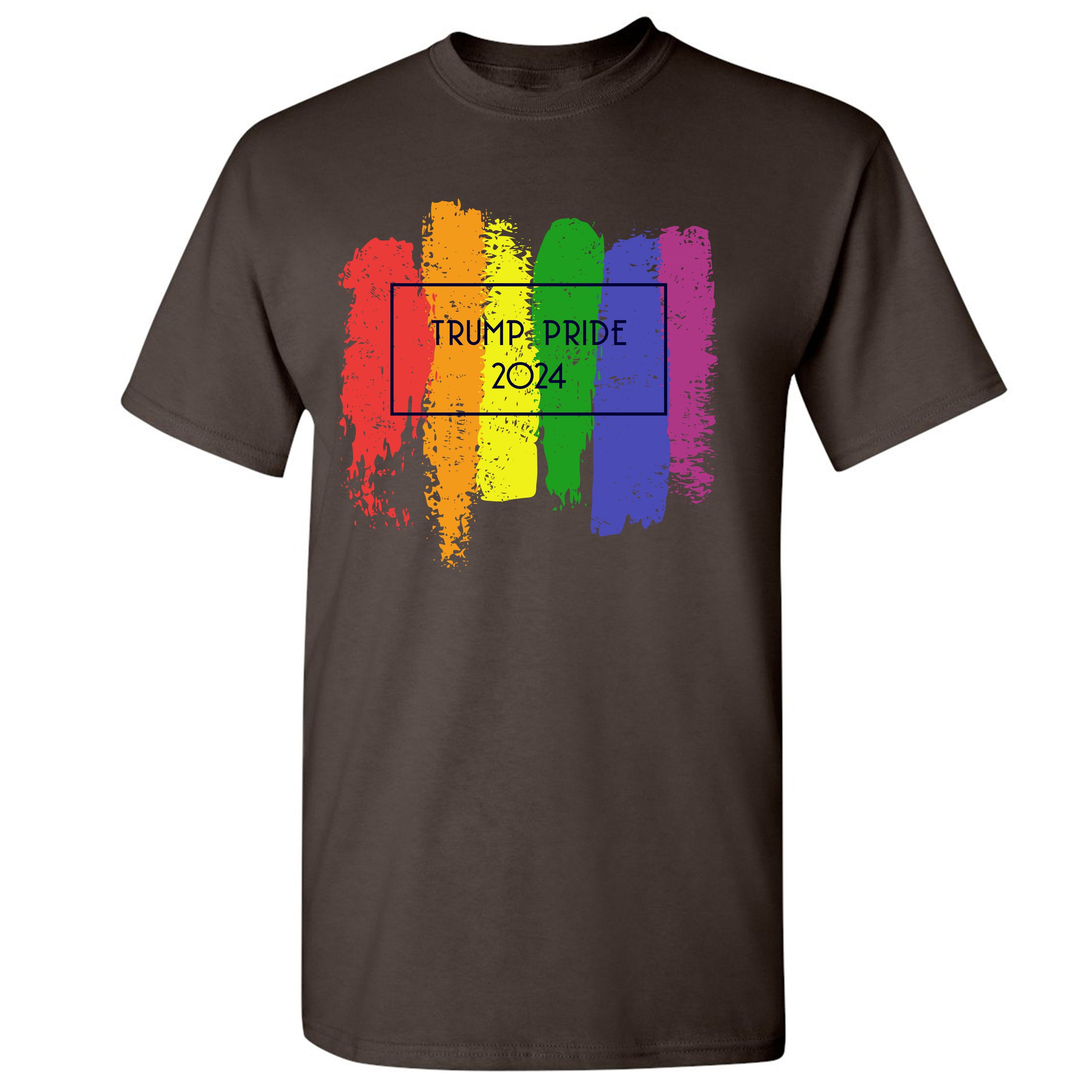 Trump Pride 2024 Tshirt Gay Rainbow Flag Keep America Great Men's Tee