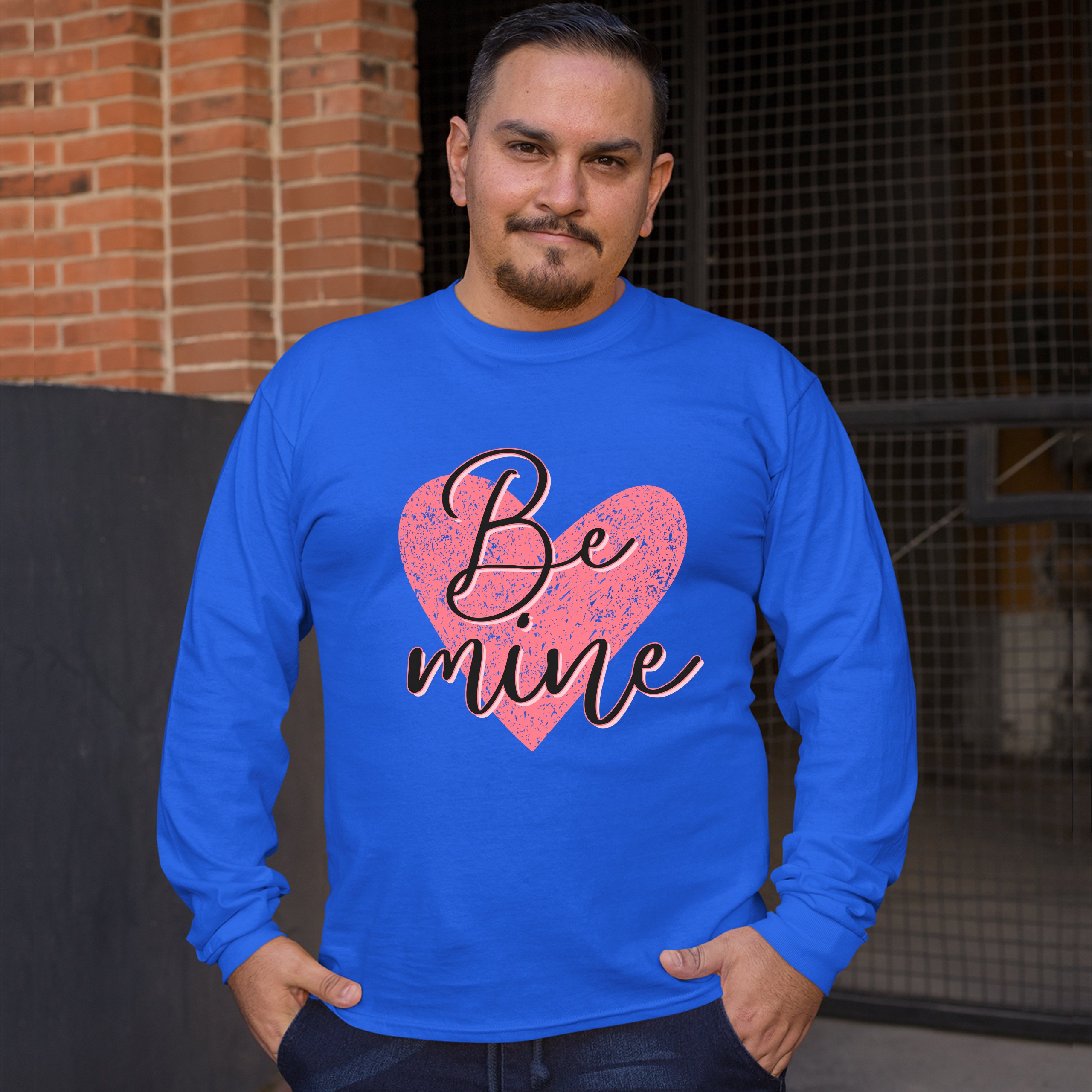 Be Mine Long Sleeve T-shirt Passion Valentine's Day Heart I Love You - Picture 37 of 45