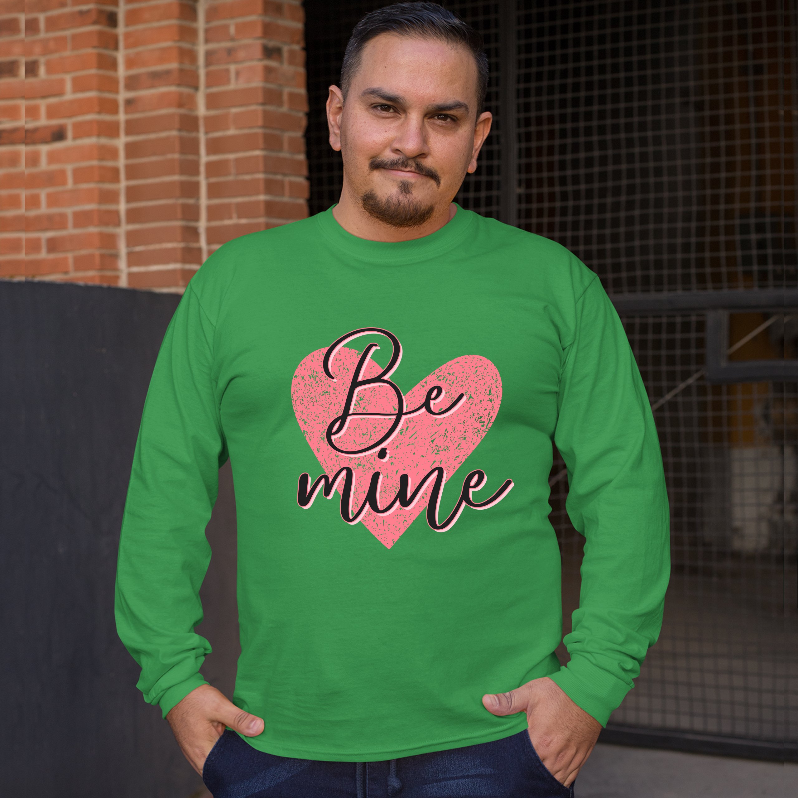 Be Mine Long Sleeve T-shirt Passion Valentine's Day Heart I Love You - Picture 29 of 45
