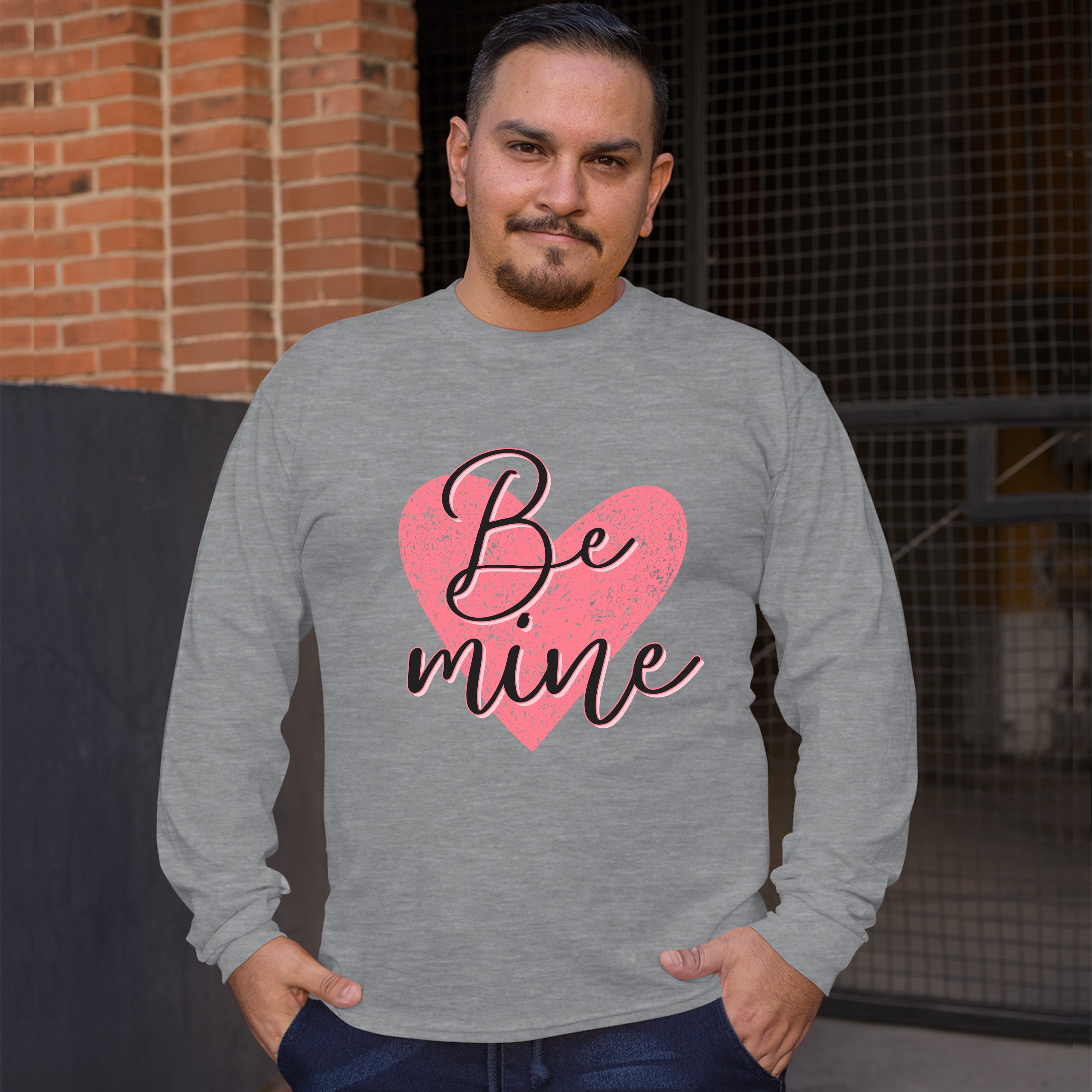 Be Mine Long Sleeve T-shirt Passion Valentine's Day Heart I Love You - Picture 13 of 45