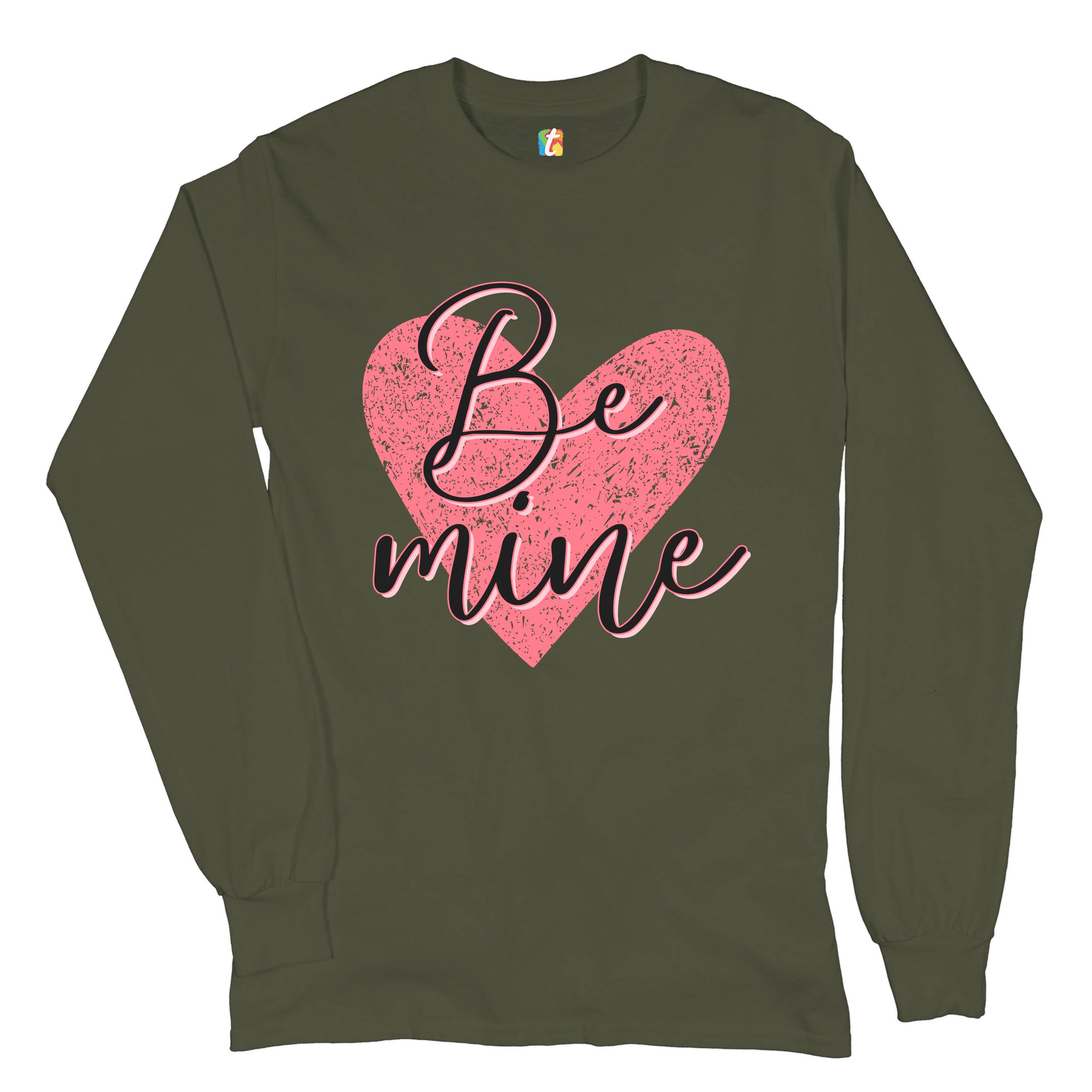 Be Mine Long Sleeve T-shirt Passion Valentine's Day Heart I Love You - Picture 30 of 45