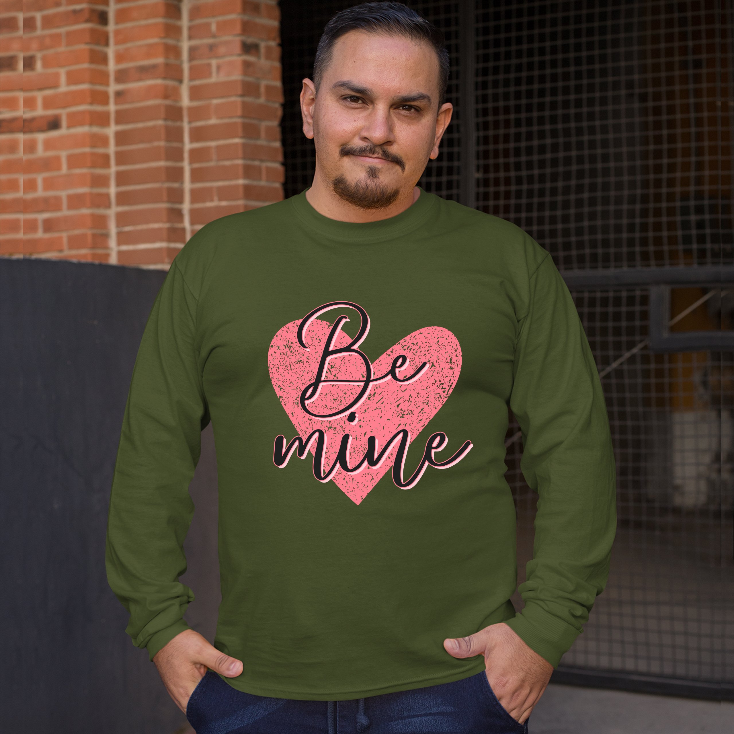 Be Mine Long Sleeve T-shirt Passion Valentine's Day Heart I Love You - Picture 33 of 45