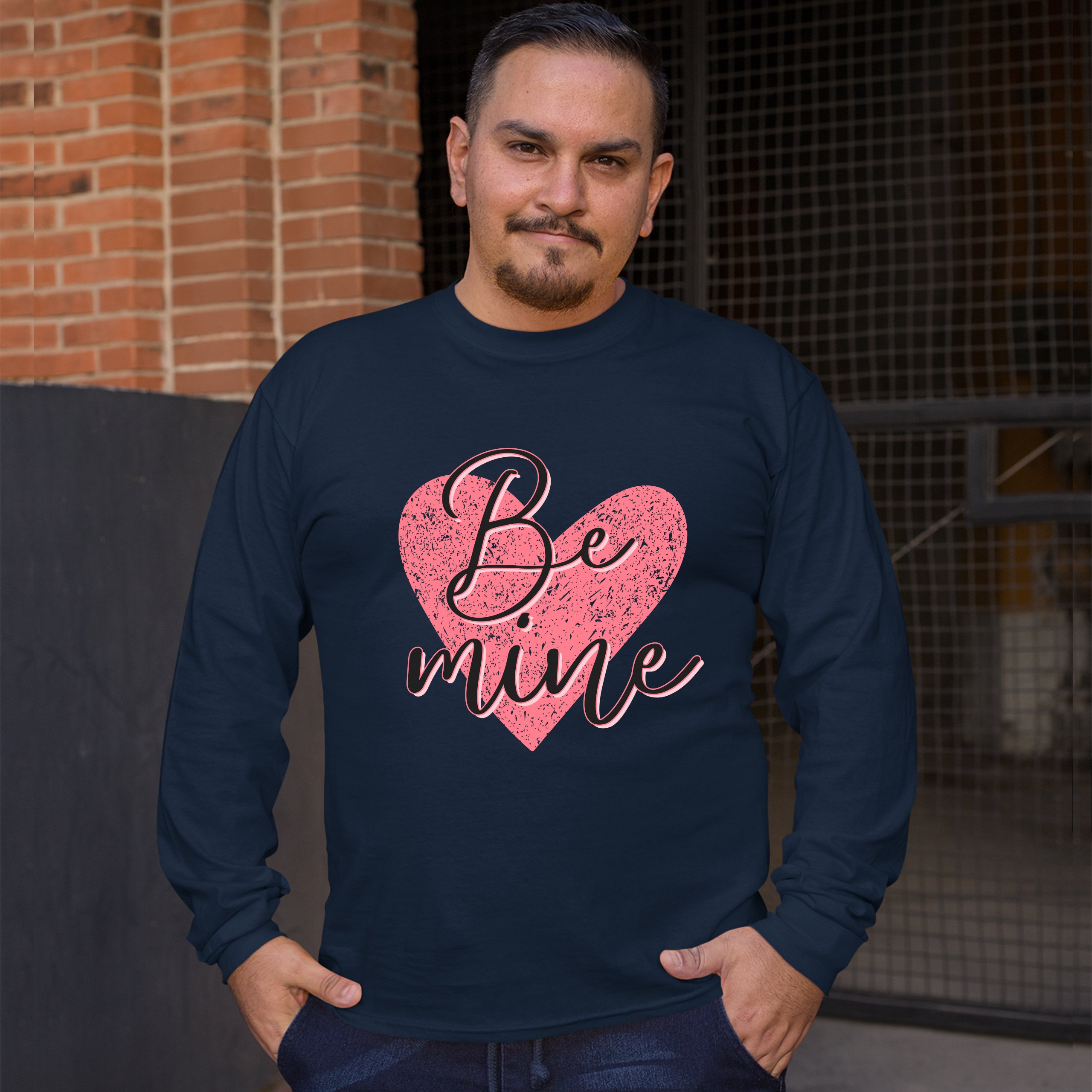 Be Mine Long Sleeve T-shirt Passion Valentine's Day Heart I Love You - Picture 25 of 45