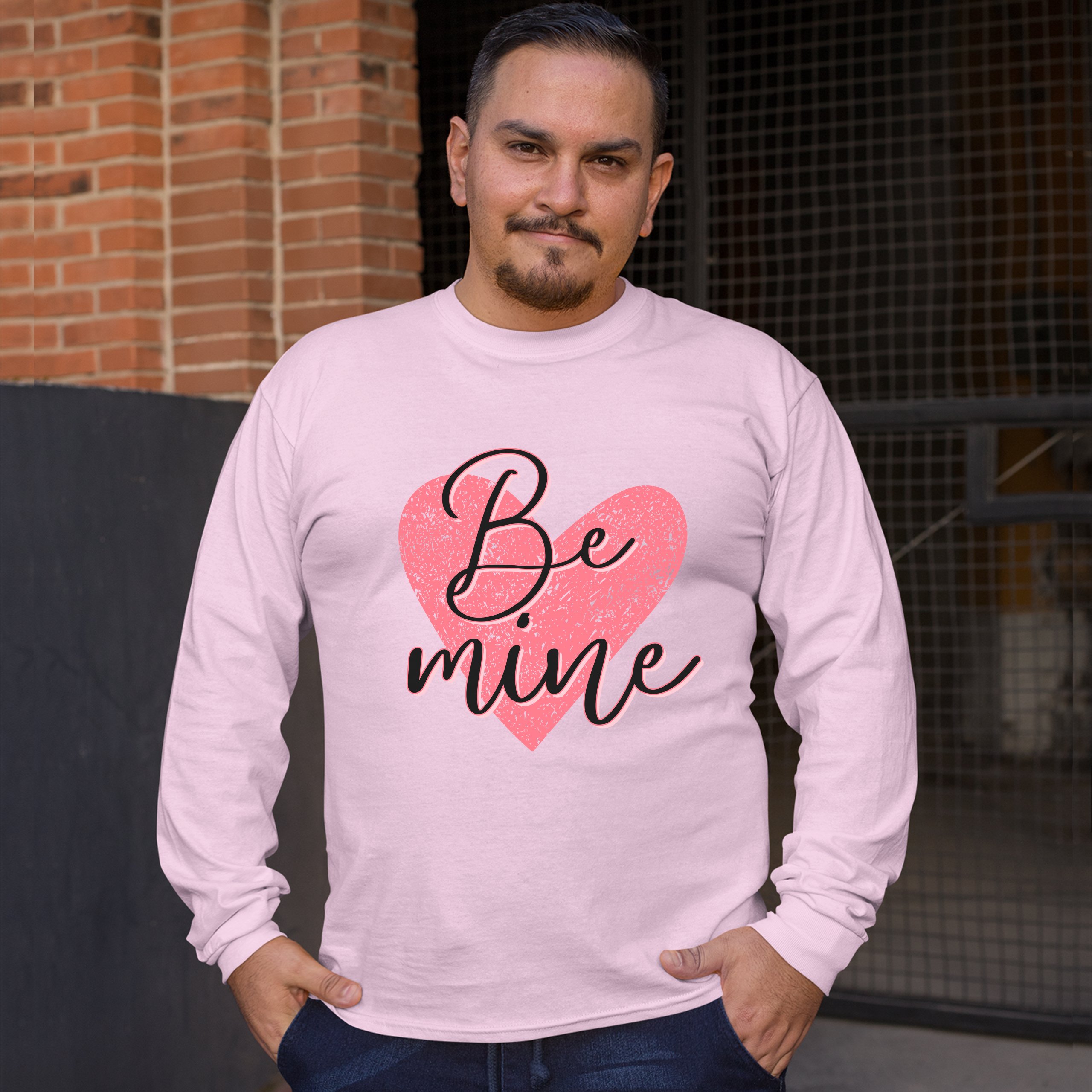 Be Mine Long Sleeve T-shirt Passion Valentine's Day Heart I Love You - Picture 45 of 45