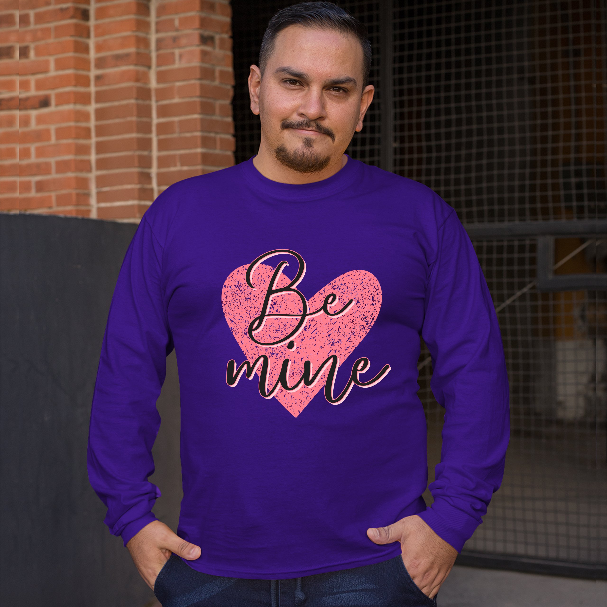 Be Mine Long Sleeve T-shirt Passion Valentine's Day Heart I Love You - Picture 17 of 45