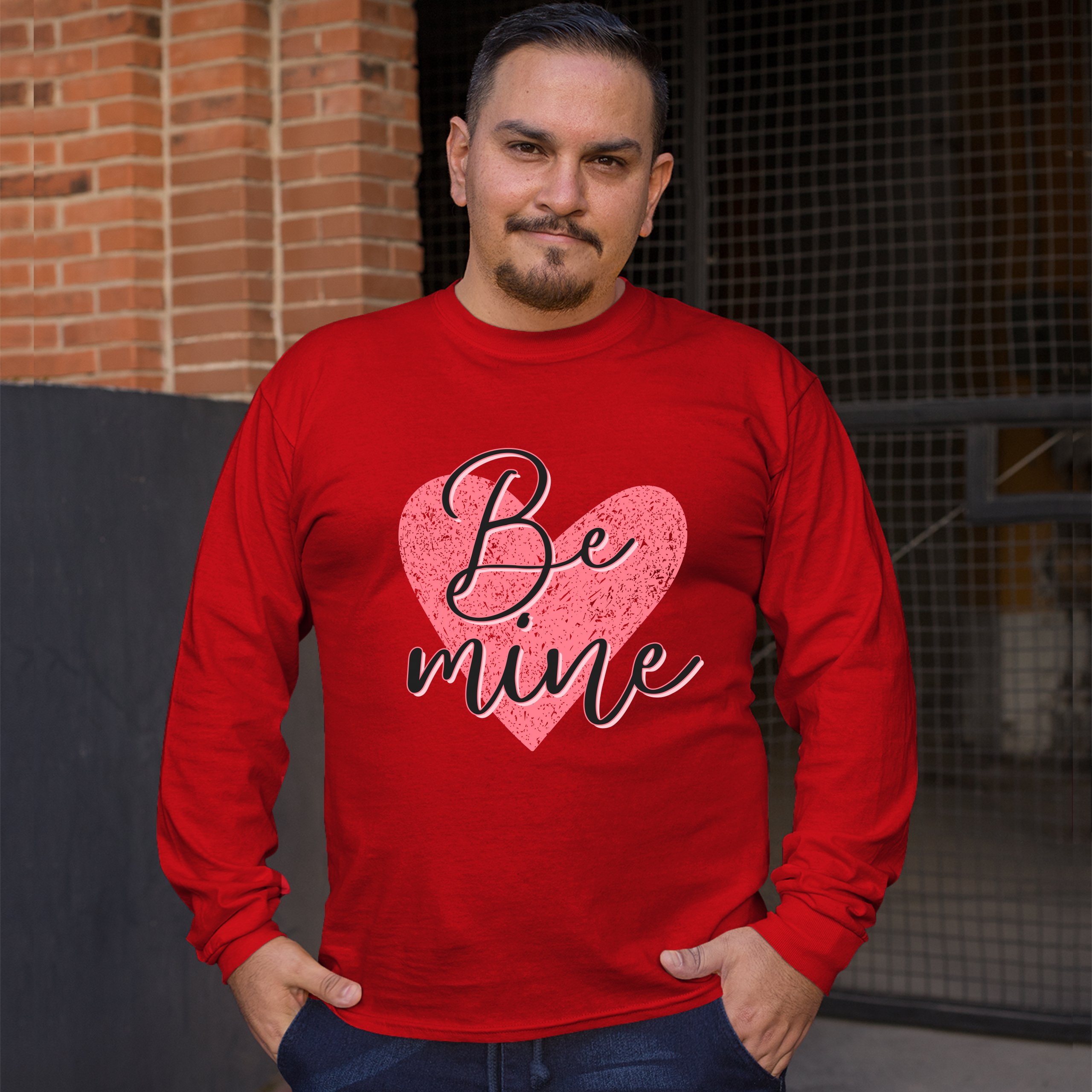 Be Mine Long Sleeve T-shirt Passion Valentine's Day Heart I Love You - Picture 21 of 45