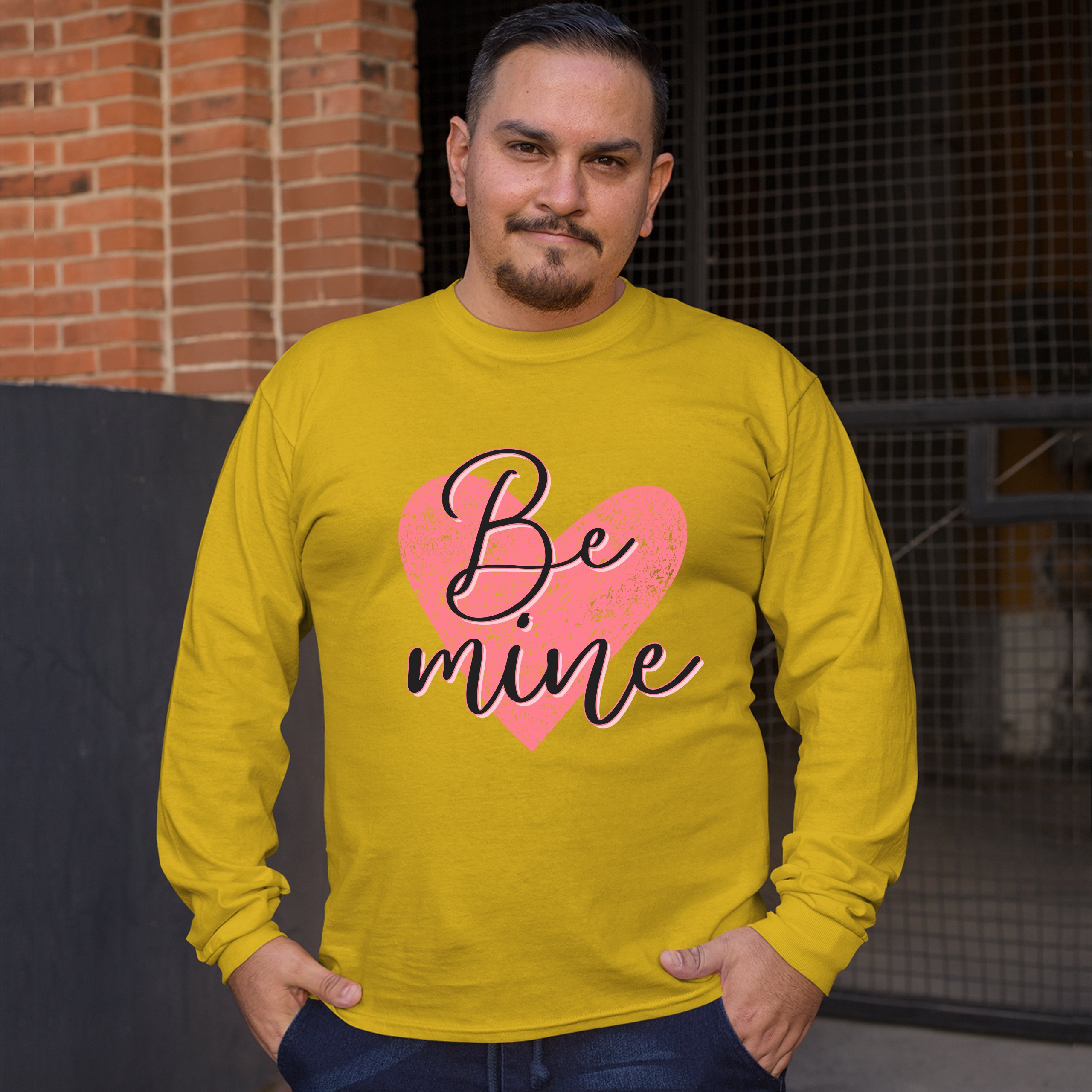 Be Mine Long Sleeve T-shirt Passion Valentine's Day Heart I Love You - Picture 41 of 45