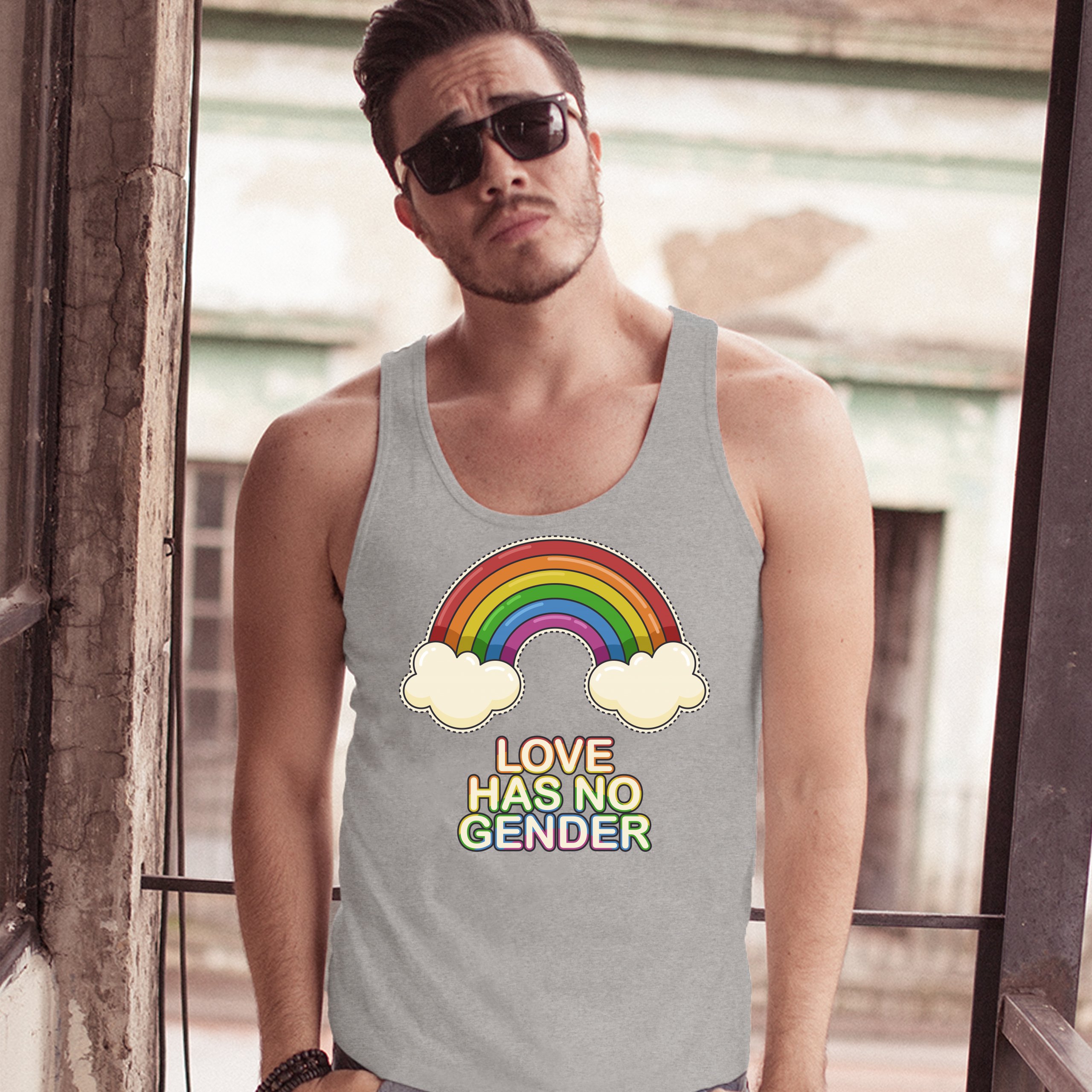 Love Has No Gender Tank Top Gay Pride Queer Rainbow Love Is Love Men's Top - Picture 13 of 21