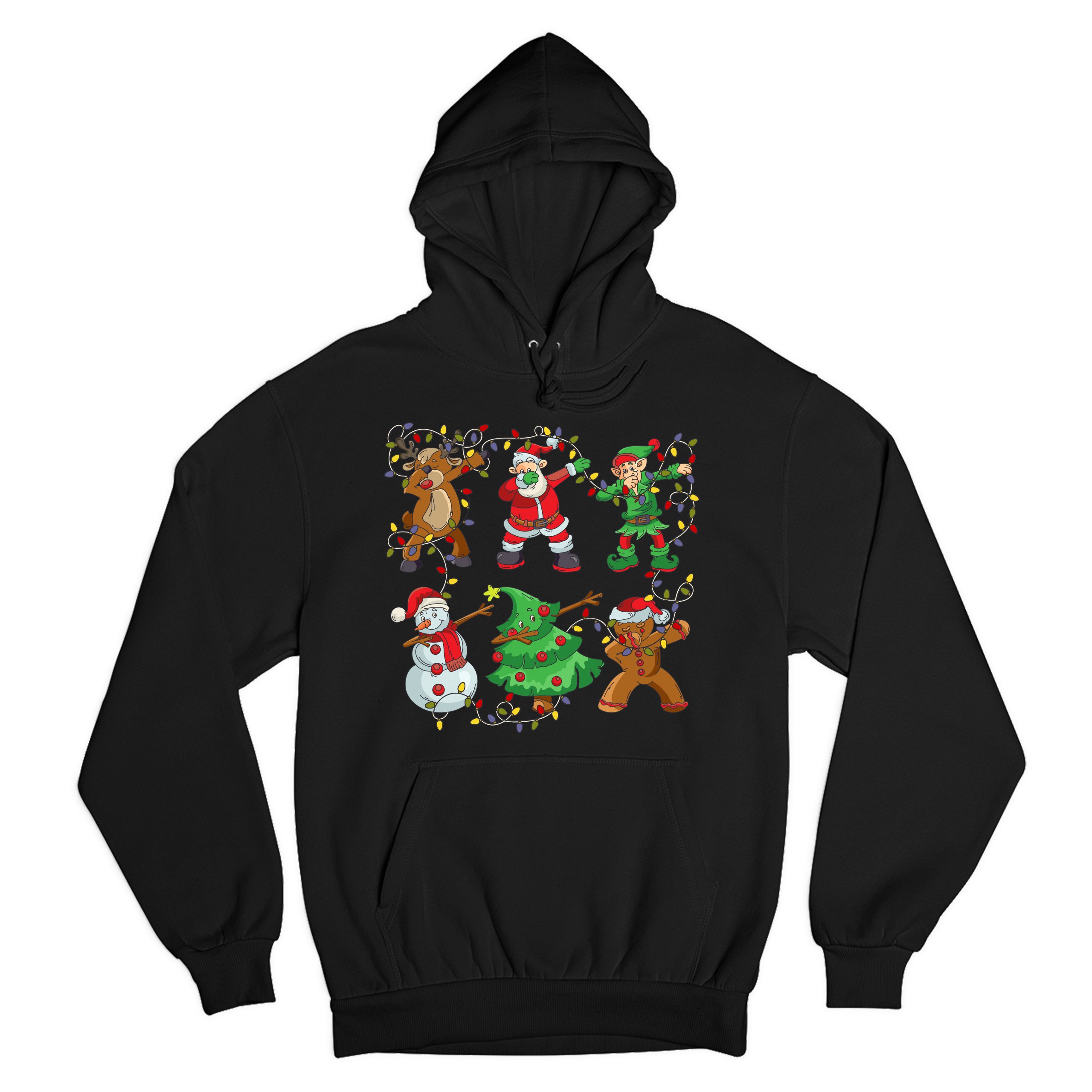 Christmas Crew Dabbing Sweatshirt Reindeer Santa Claus Elf Snowman Hoodie - Picture 2 of 36