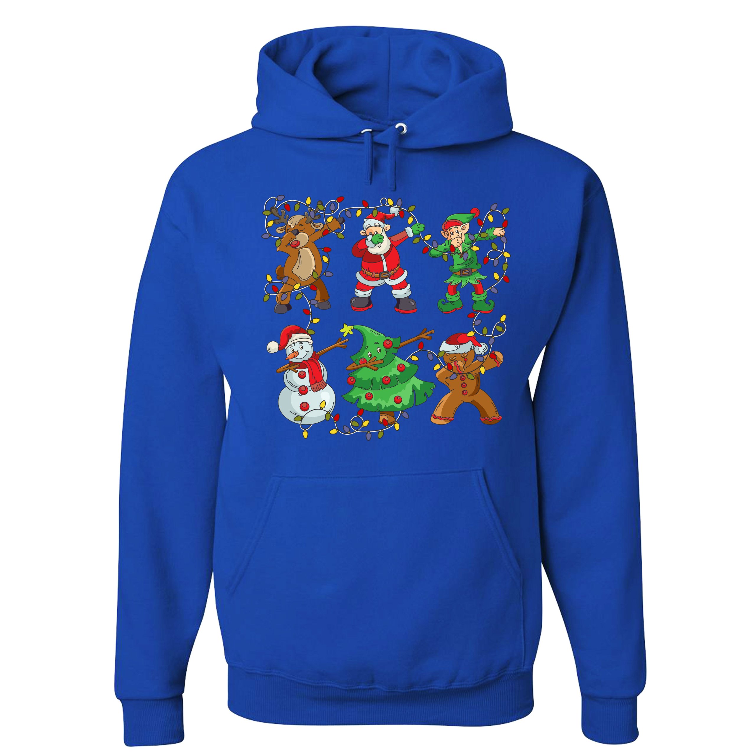 Christmas Crew Dabbing Sweatshirt Reindeer Santa Claus Elf Snowman Hoodie - Picture 28 of 36