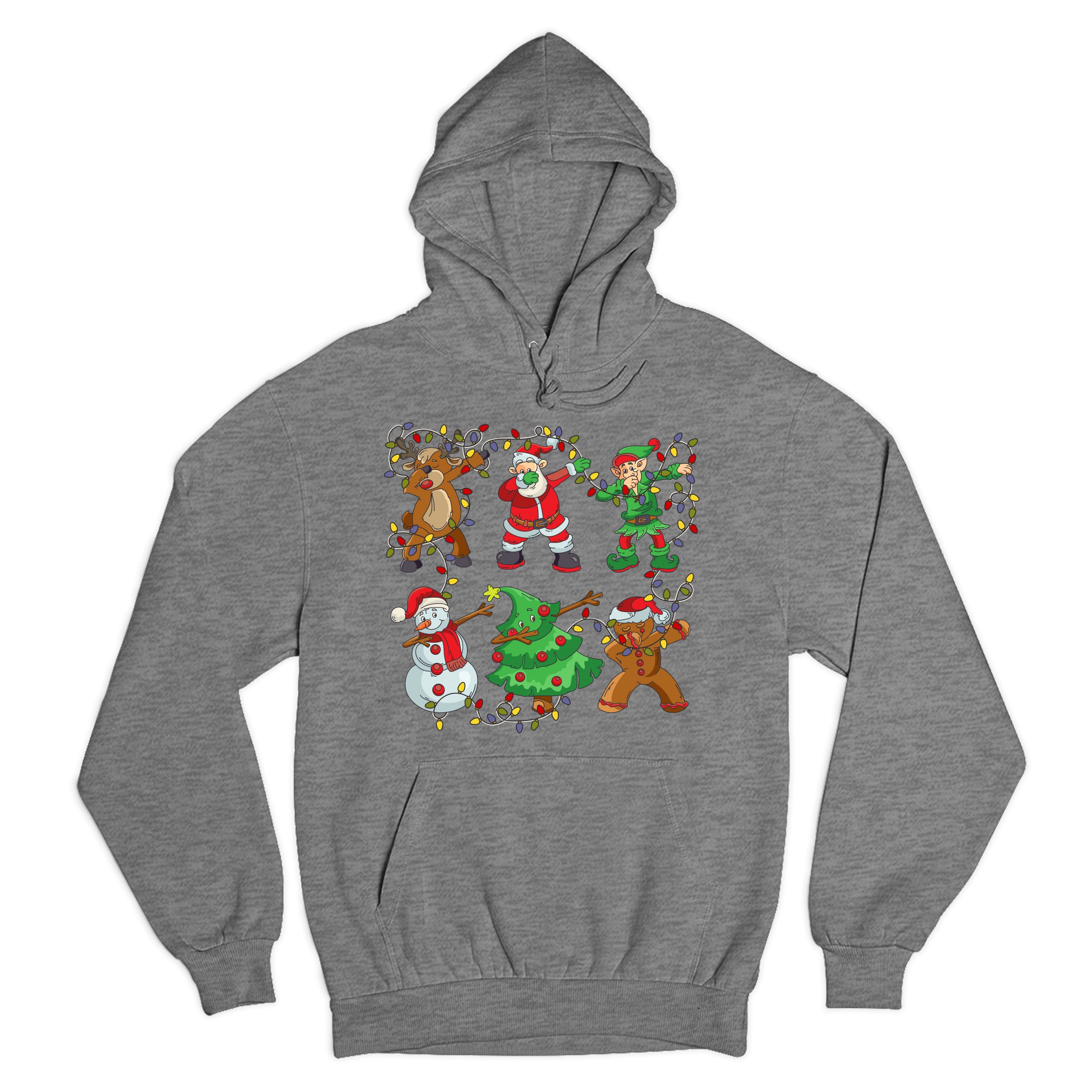 Christmas Crew Dabbing Sweatshirt Reindeer Santa Claus Elf Snowman Hoodie - Picture 7 of 36