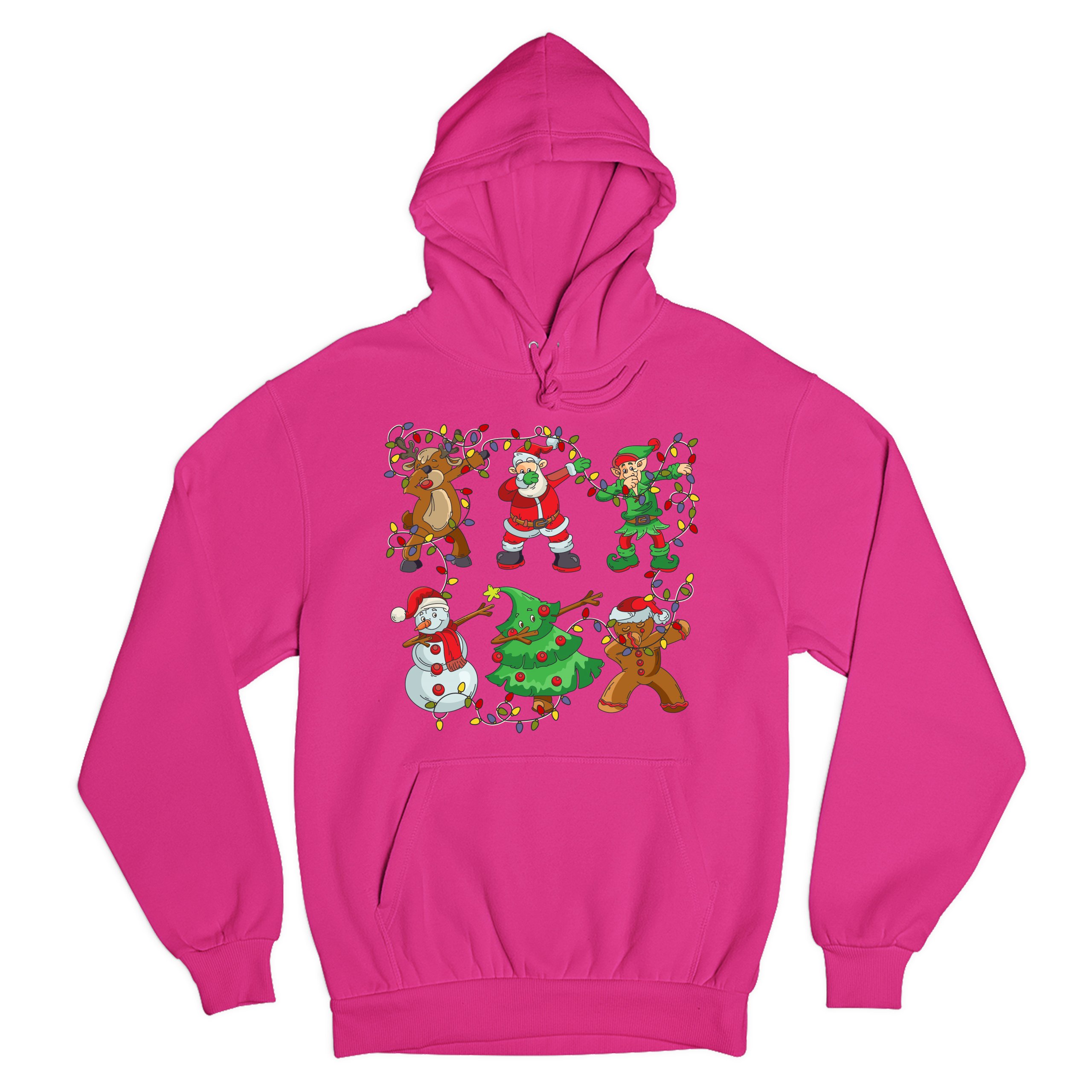 Christmas Crew Dabbing Sweatshirt Reindeer Santa Claus Elf Snowman Hoodie - Picture 32 of 36