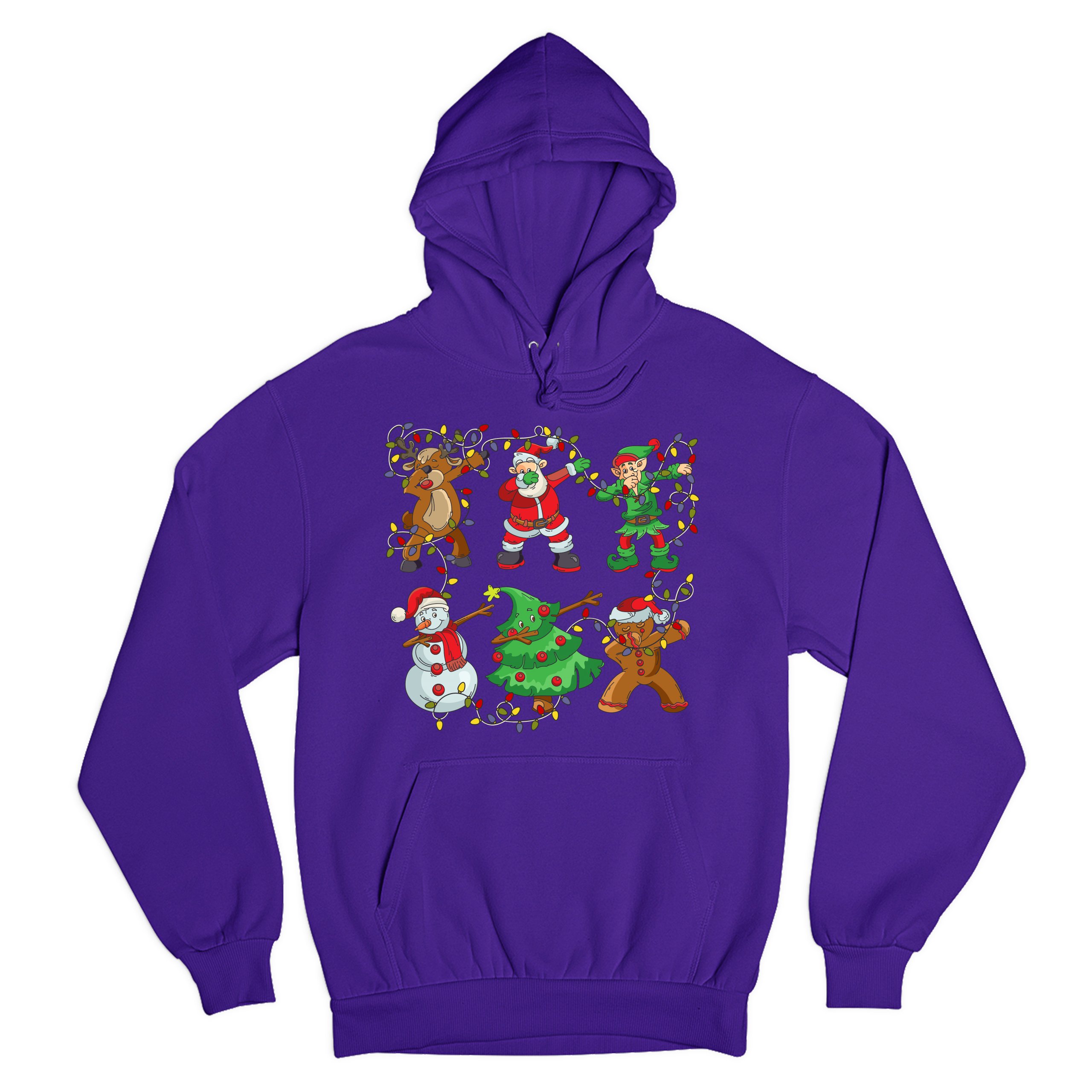 Christmas Crew Dabbing Sweatshirt Reindeer Santa Claus Elf Snowman Hoodie - Picture 12 of 36