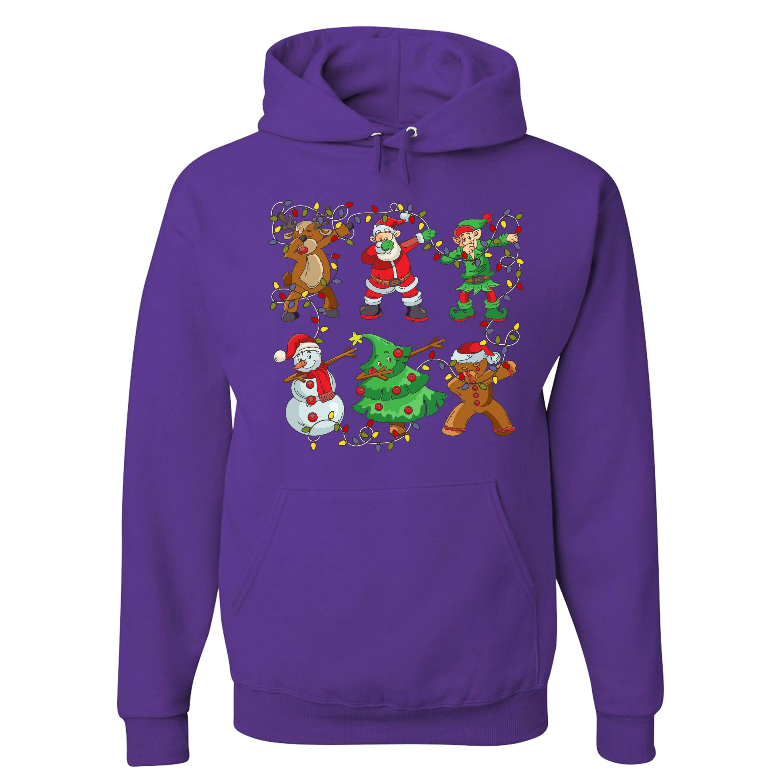 Christmas Crew Dabbing Sweatshirt Reindeer Santa Claus Elf Snowman Hoodie - Picture 13 of 36